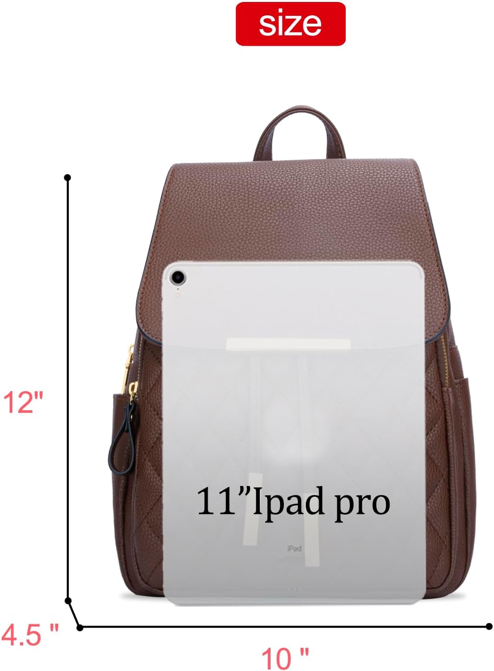 Quilted Leather Backpack Purse