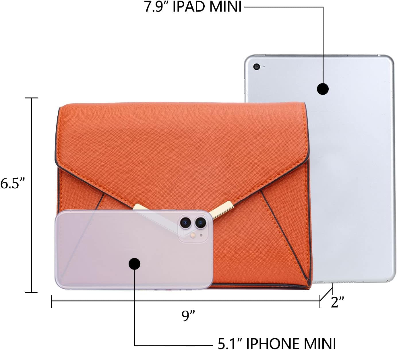 Faux Leather Envelope Clutch