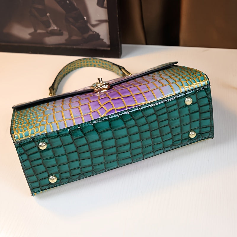 Fashion Yellow Crocodile Pattern Commuter Tote