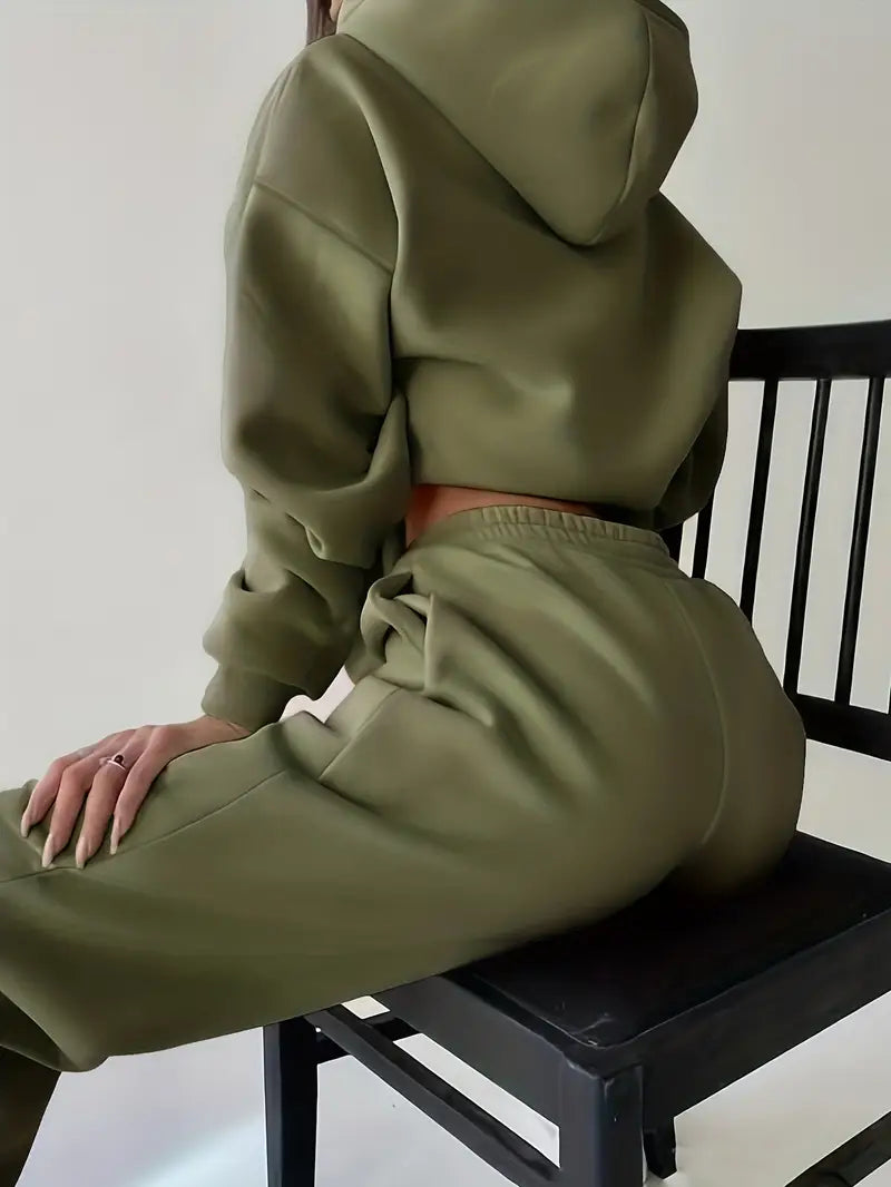 Women's Autumn/Winter New Solid Color Hoodie Set