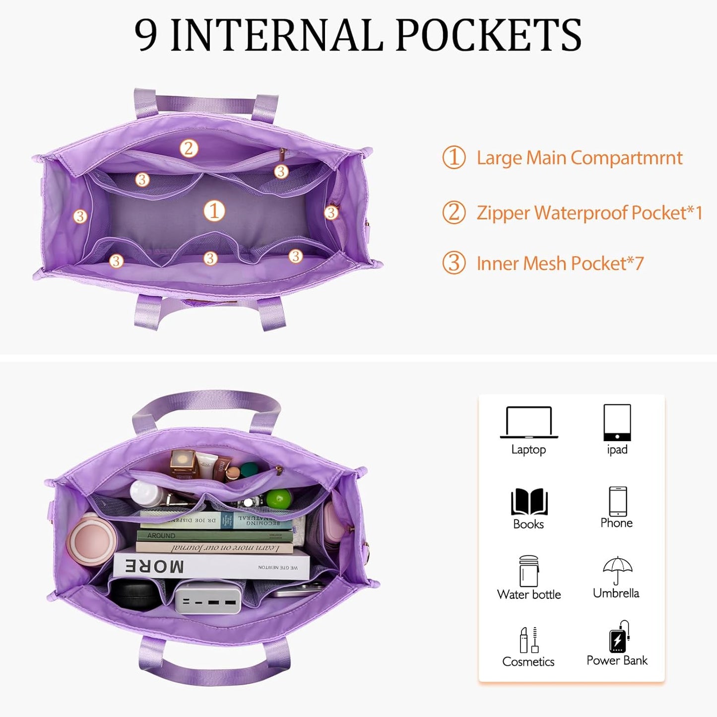 Large Water-Resistant Tote Bag