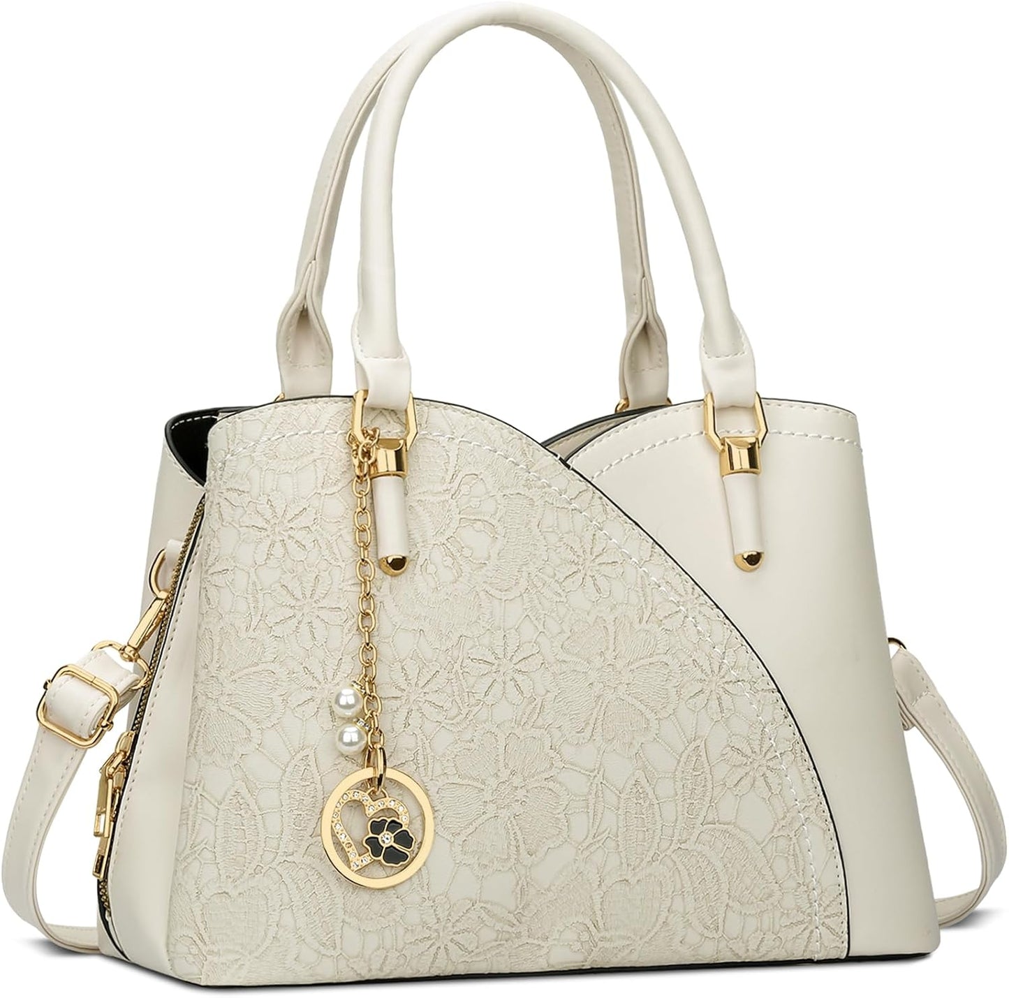 Triple-Compartment Satchel Handbag