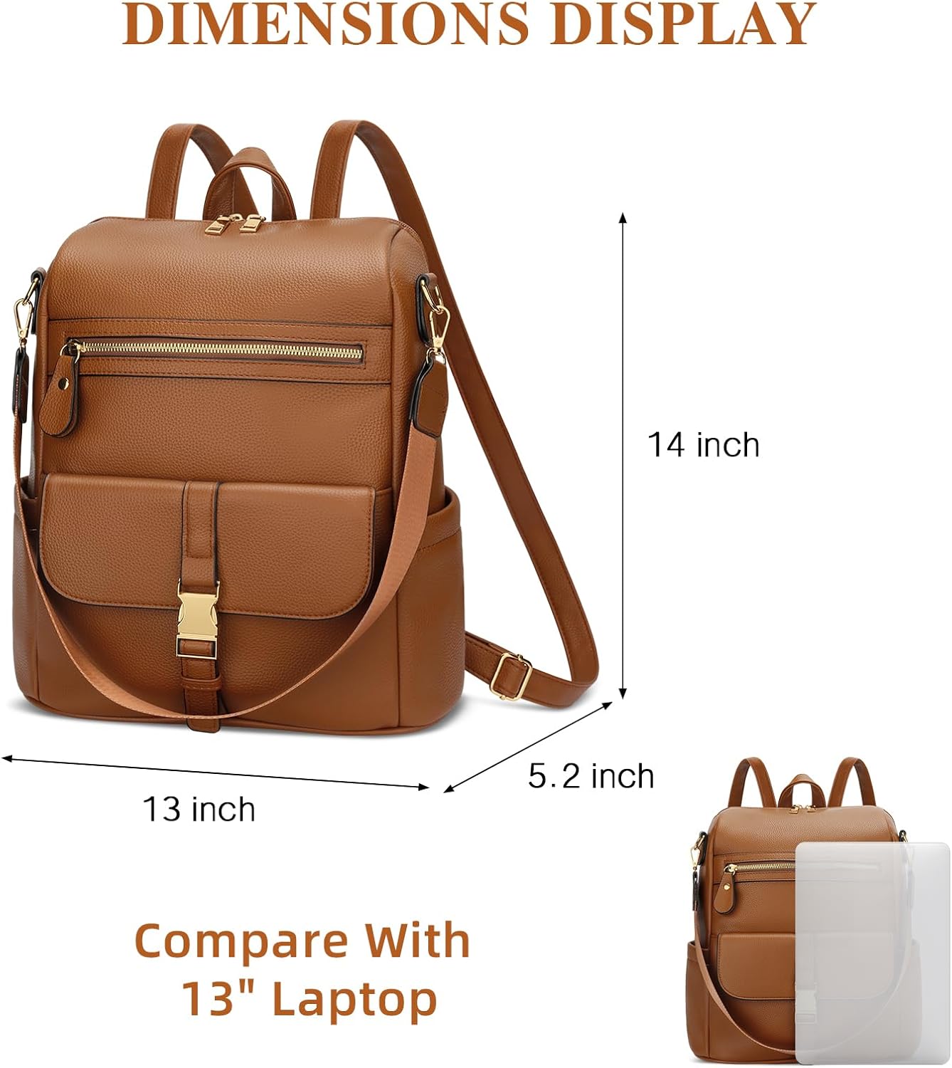 Anti-Theft Leather Backpack (Black)