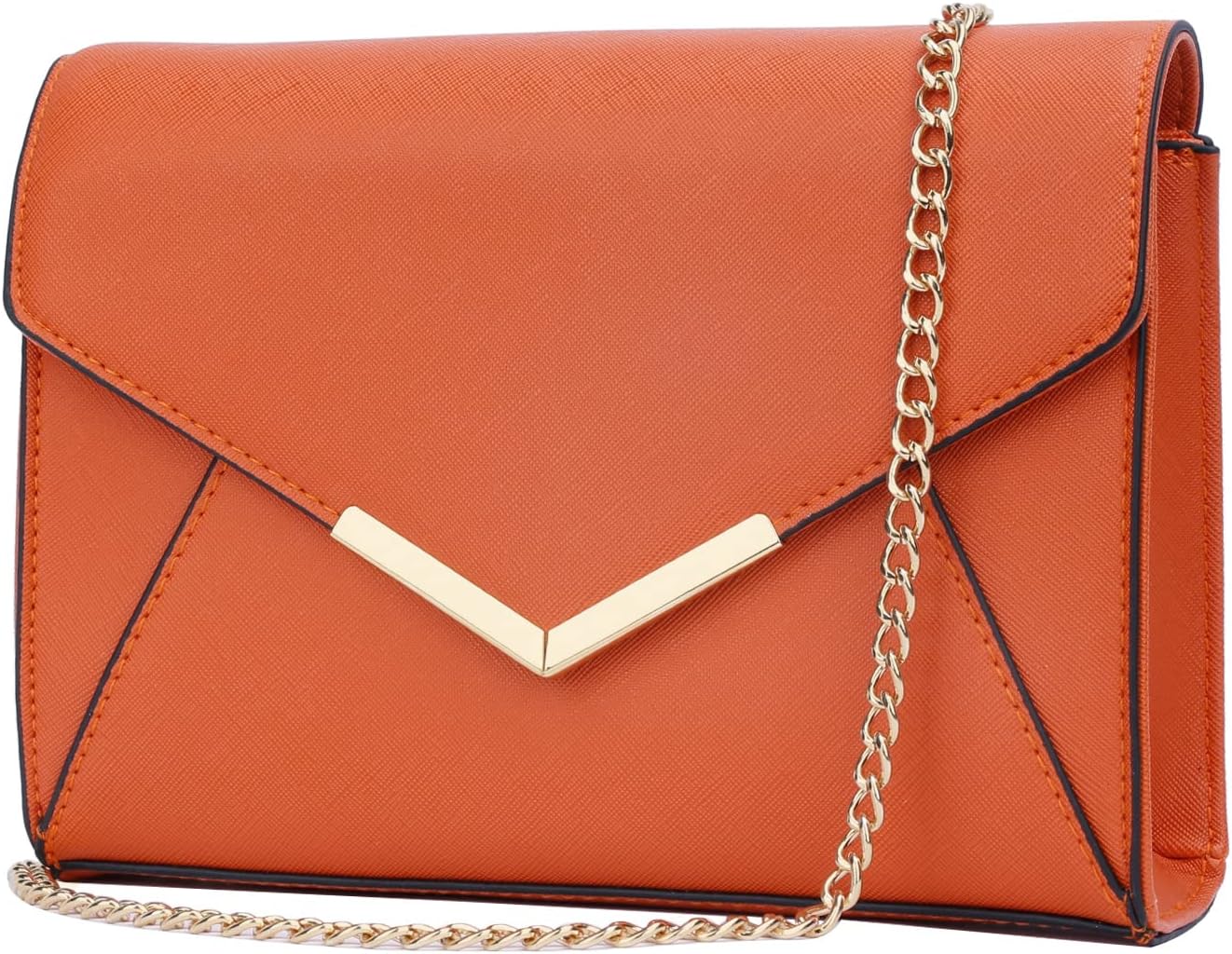 Faux Leather Envelope Clutch