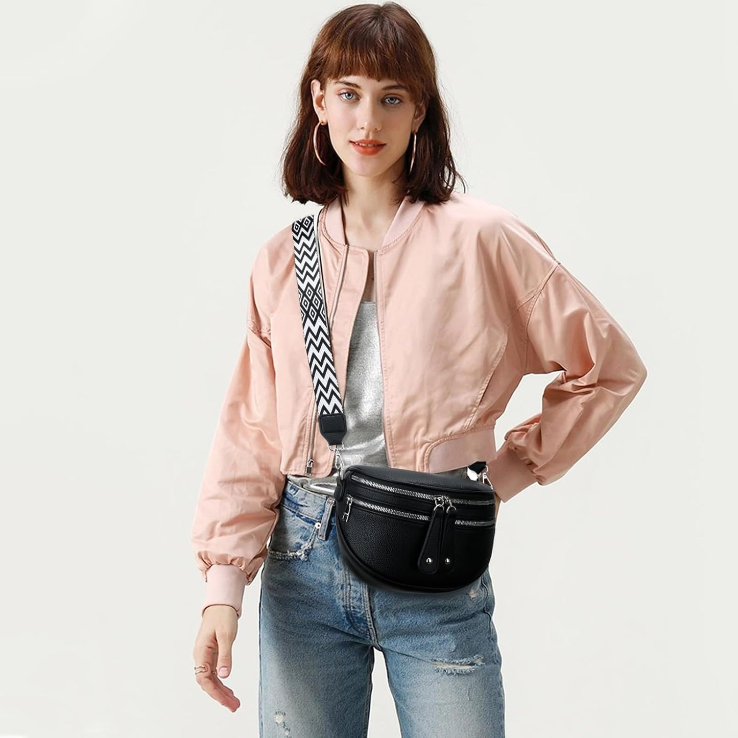 Trendy Leather Sling Crossbody Bag