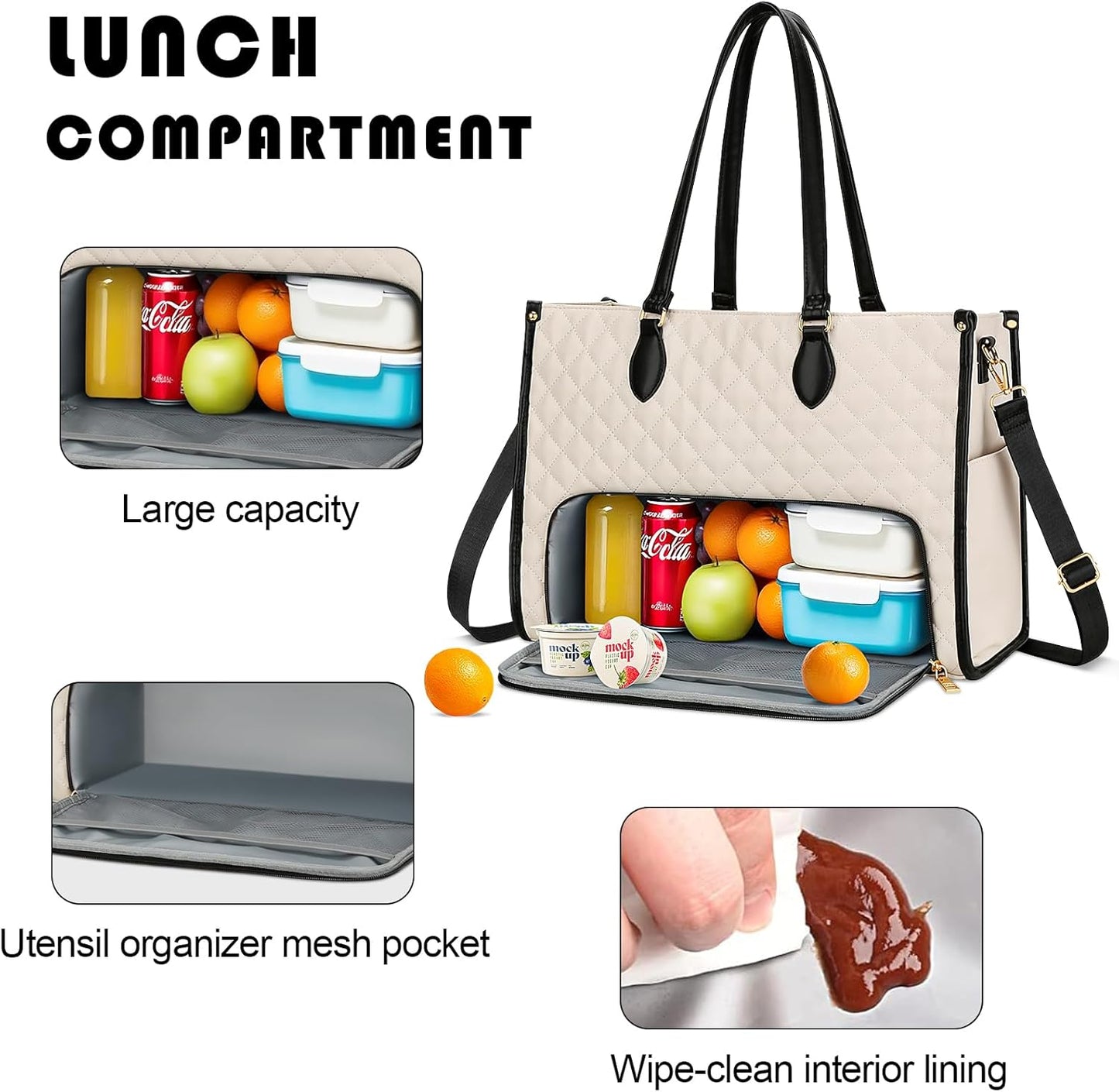 2-in-1 Laptop & Lunch Tote (Black)