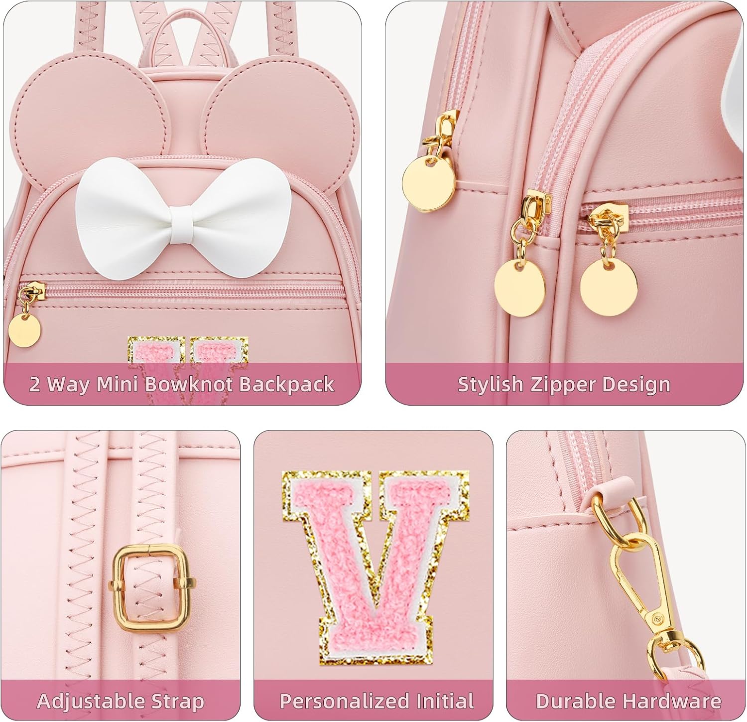 Girls Initial Mini Backpack