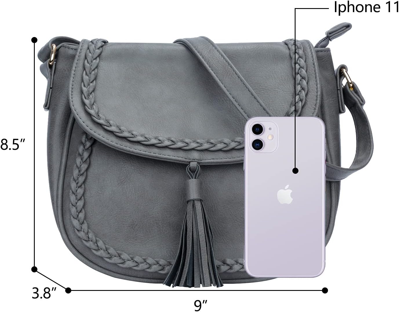 Tassel Flap Saddle Crossbody Bag