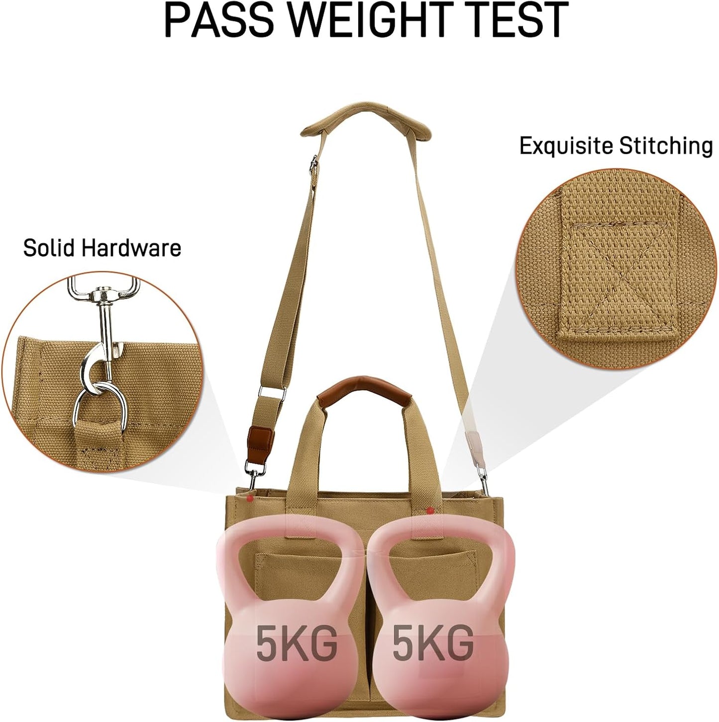 Large Canvas Tote Crossbody Bag