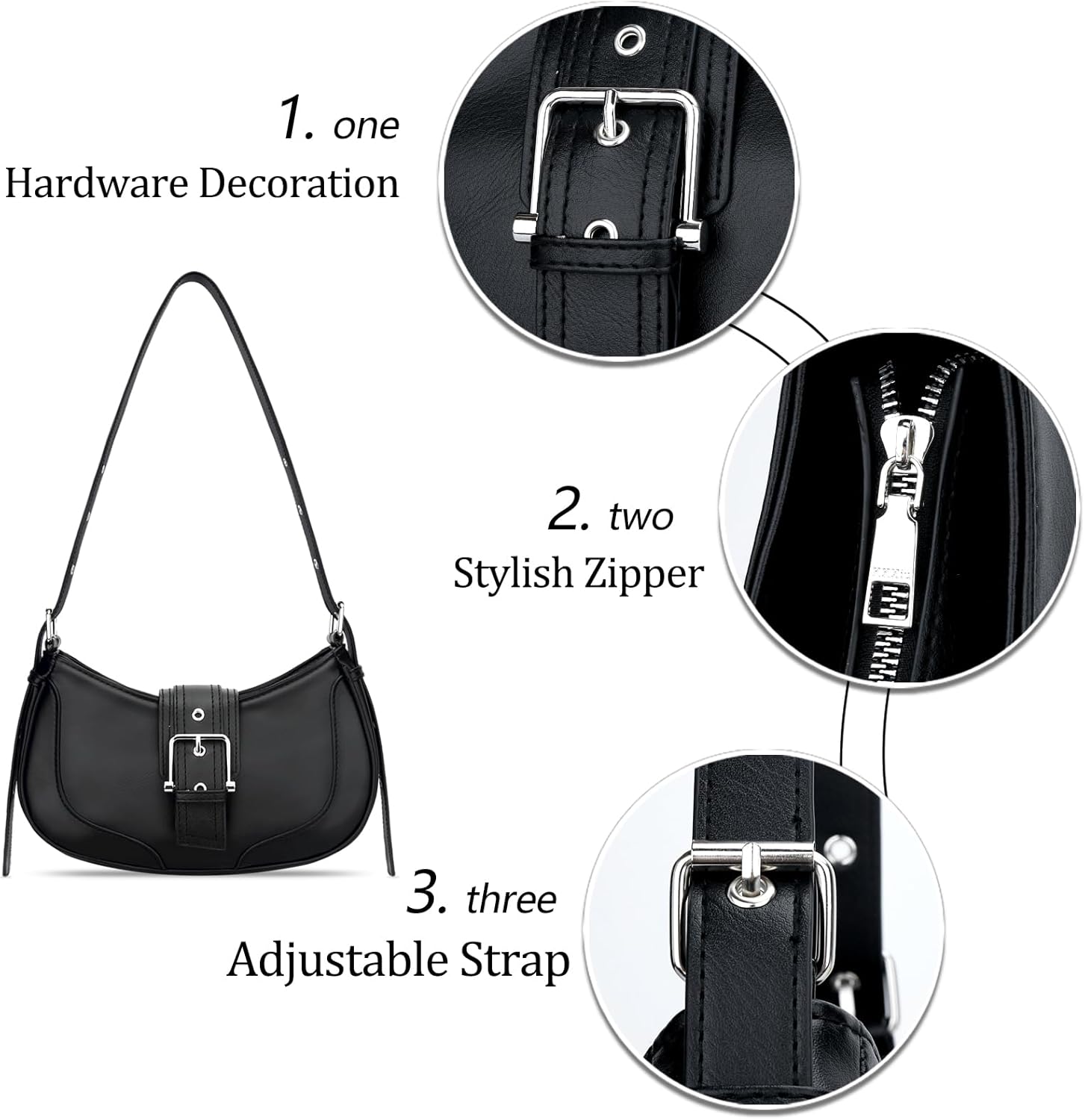 Retro Crescent Hobo Shoulder Bag