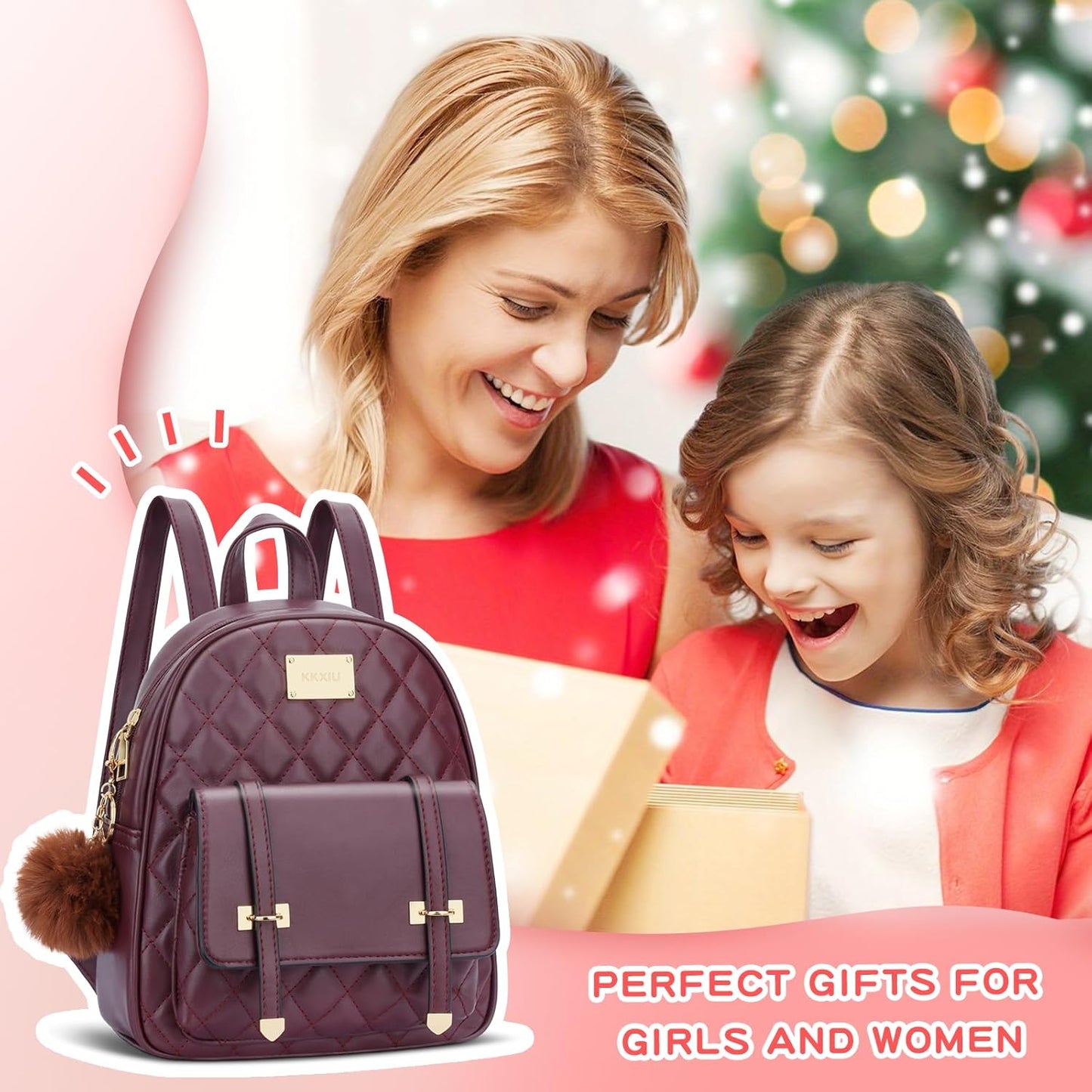 Quilted Mini Backpack Purse (White)