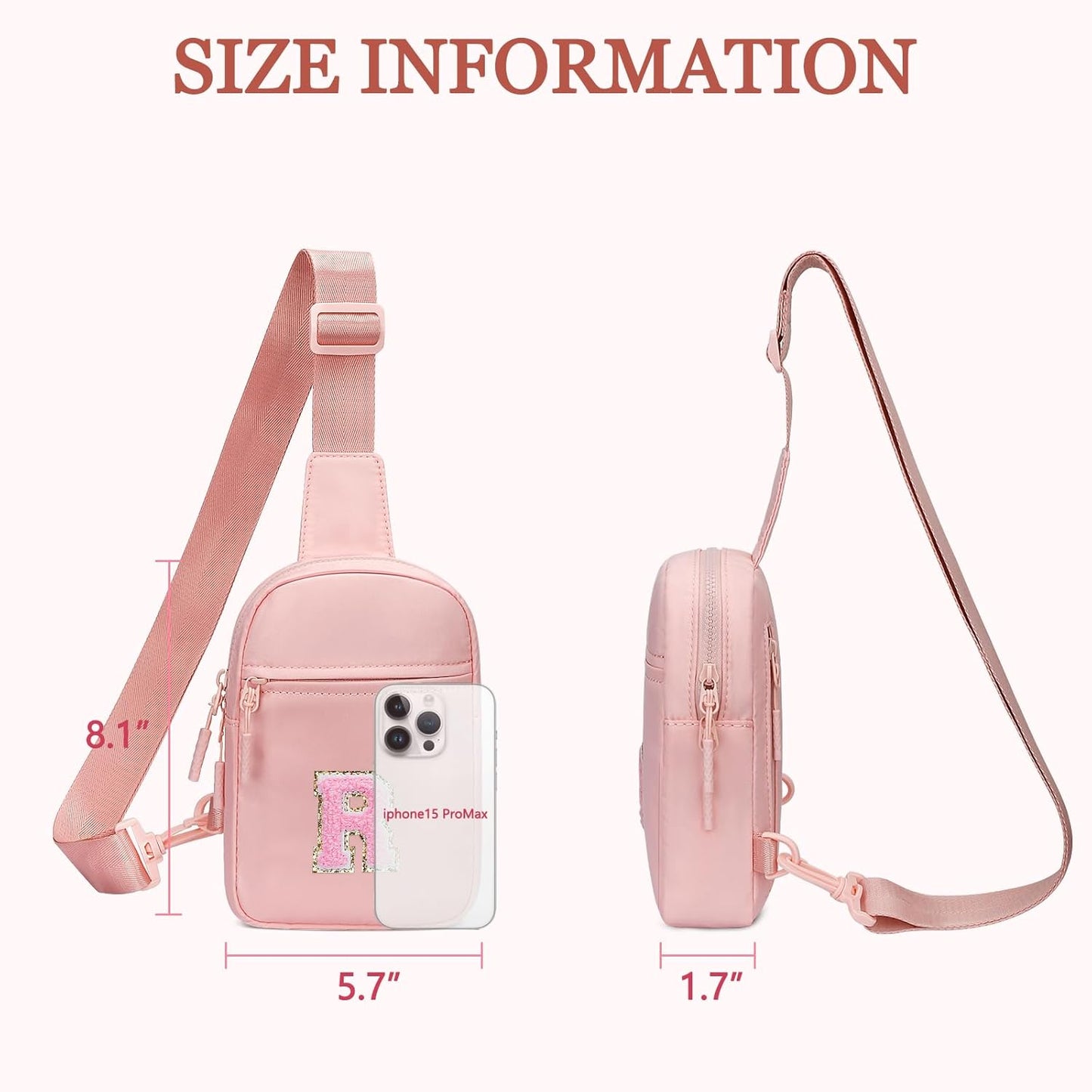 Girls Initial Sling Crossbody Bag