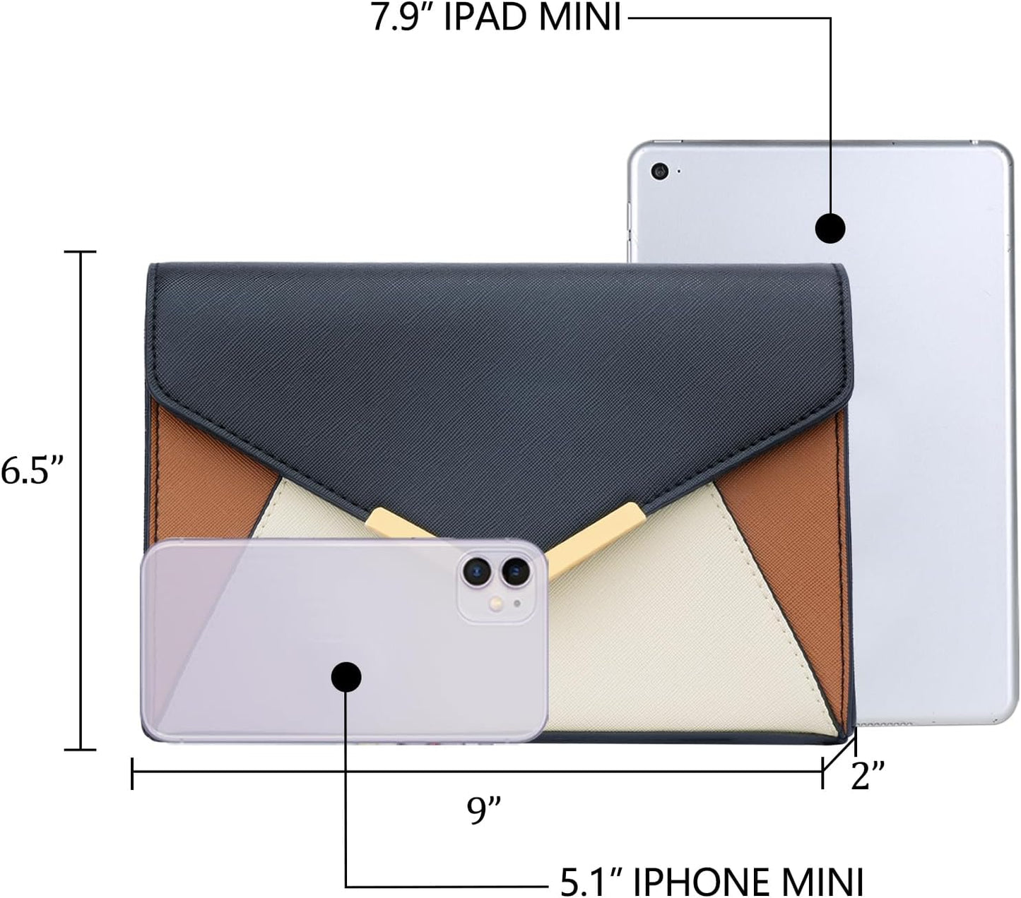 Faux Leather Envelope Clutch