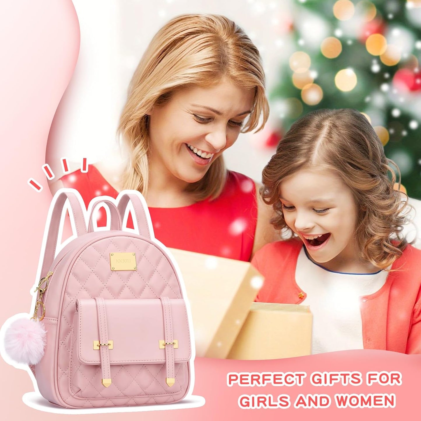 Quilted Mini Backpack Purse (White)