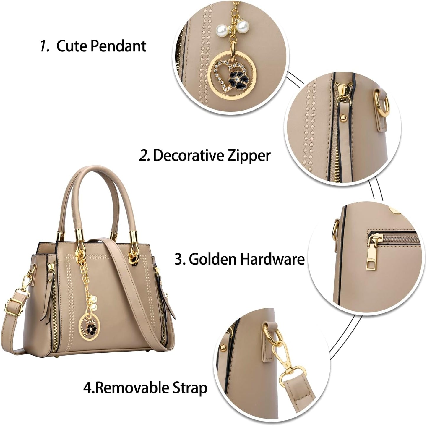 Vegan Leather Satchel Handbag