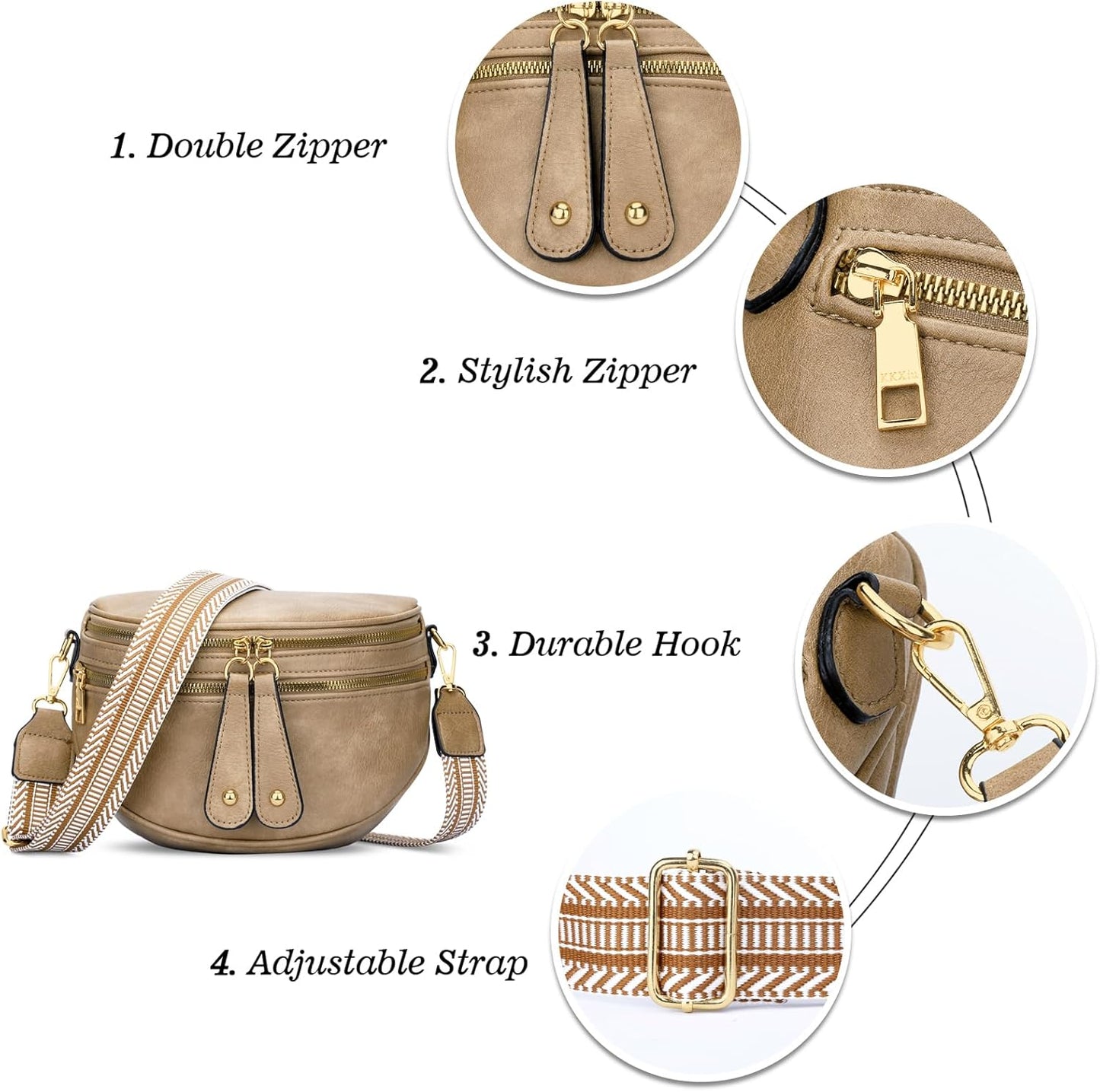 Trendy Leather Sling Crossbody Bag