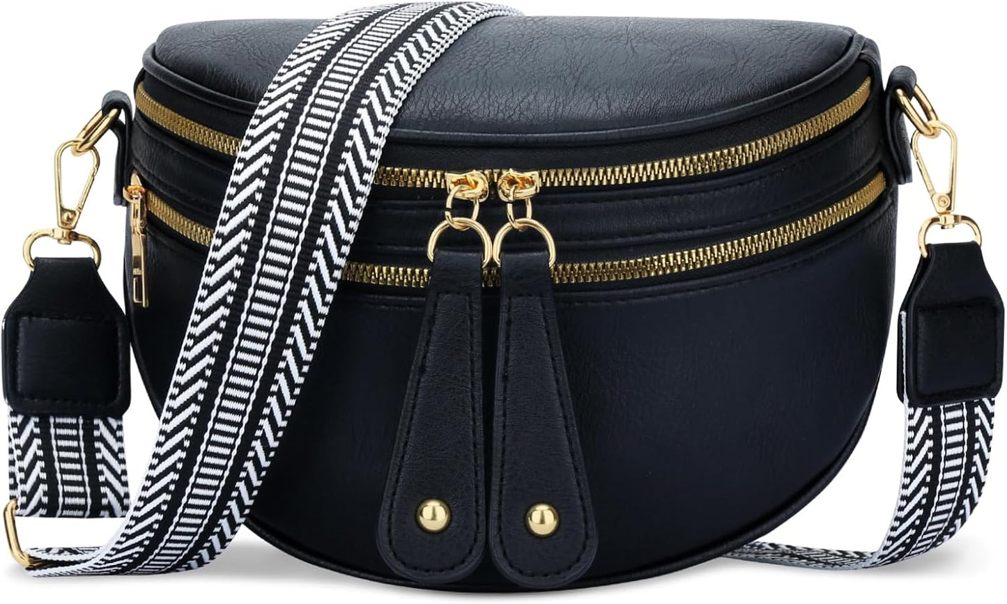 Trendy Leather Sling Crossbody Bag