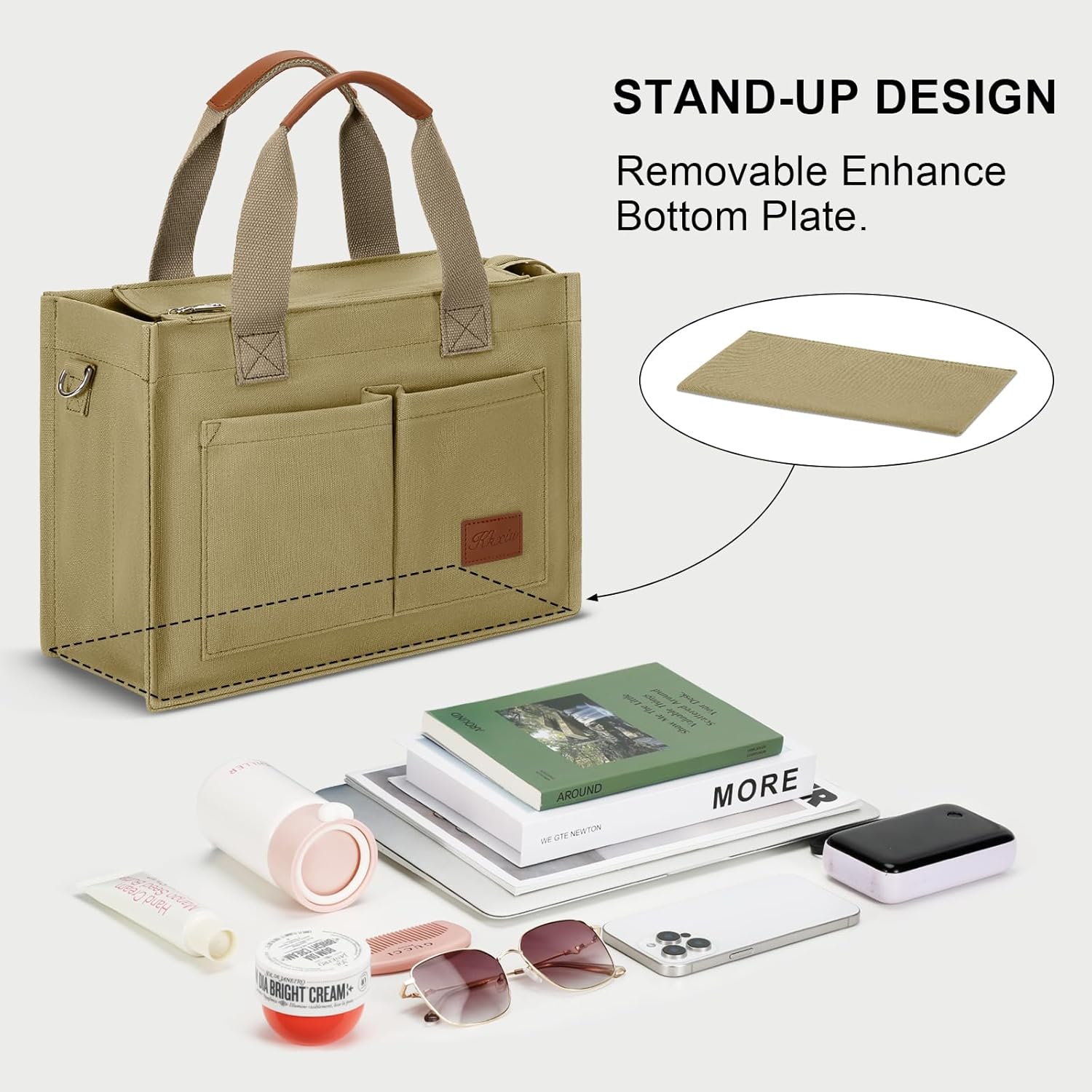 Large Canvas Tote Crossbody Bag