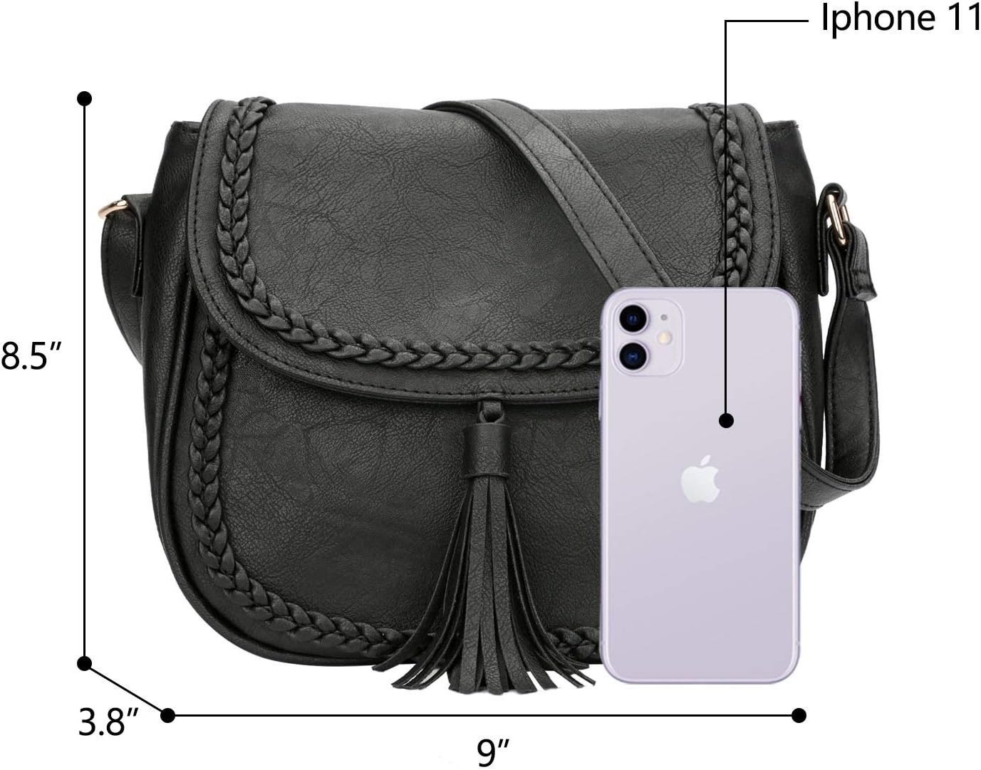 Tassel Flap Saddle Crossbody Bag