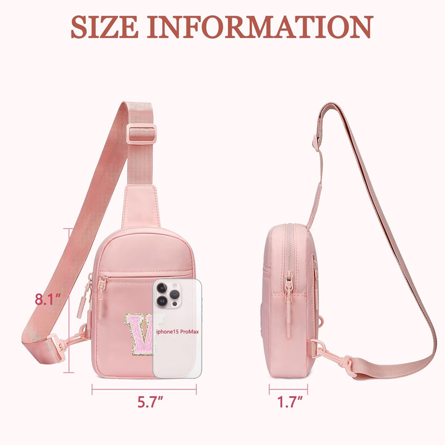 Girls Initial Sling Crossbody Bag