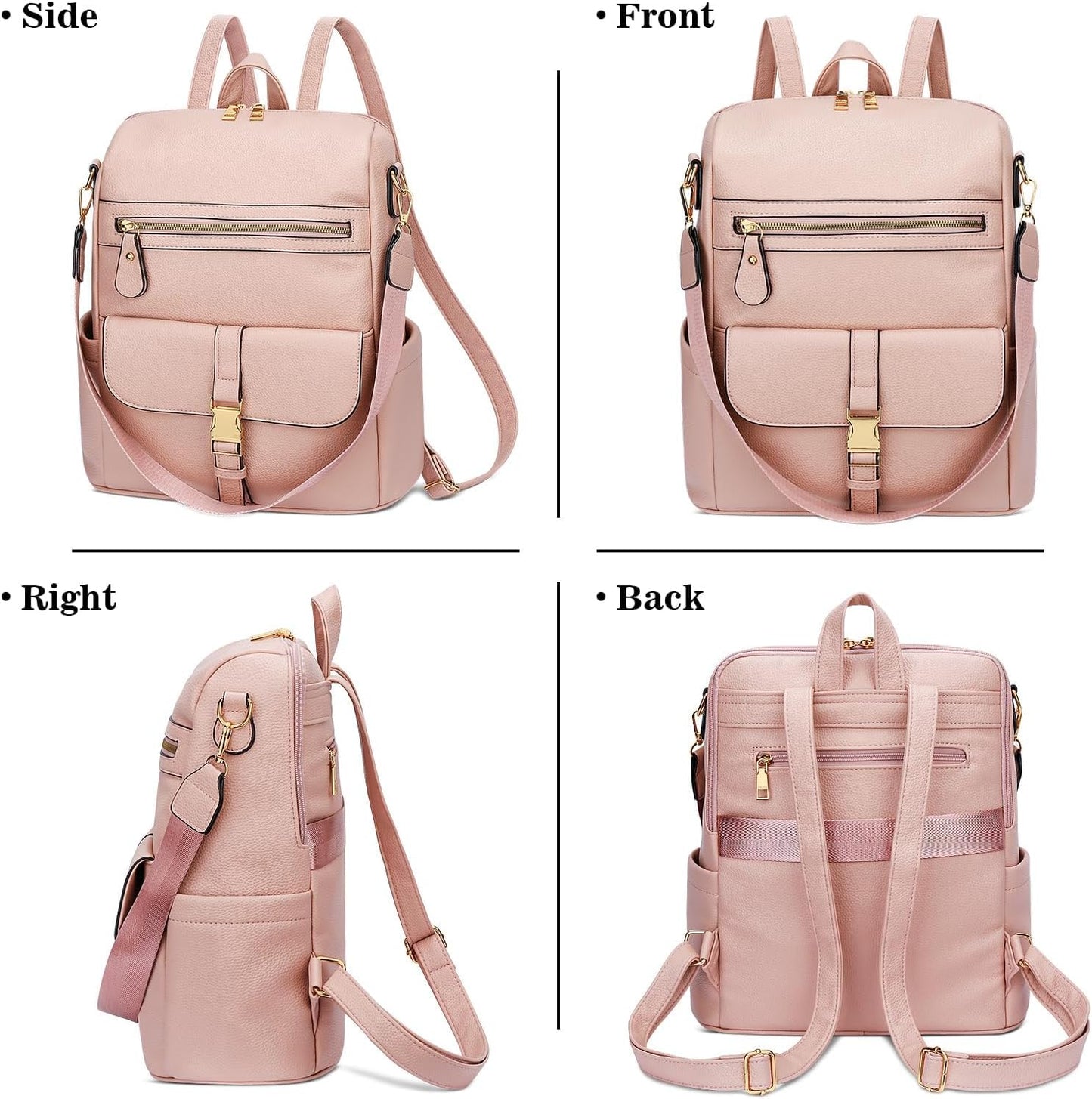 Anti-Theft Leather Backpack (Black)