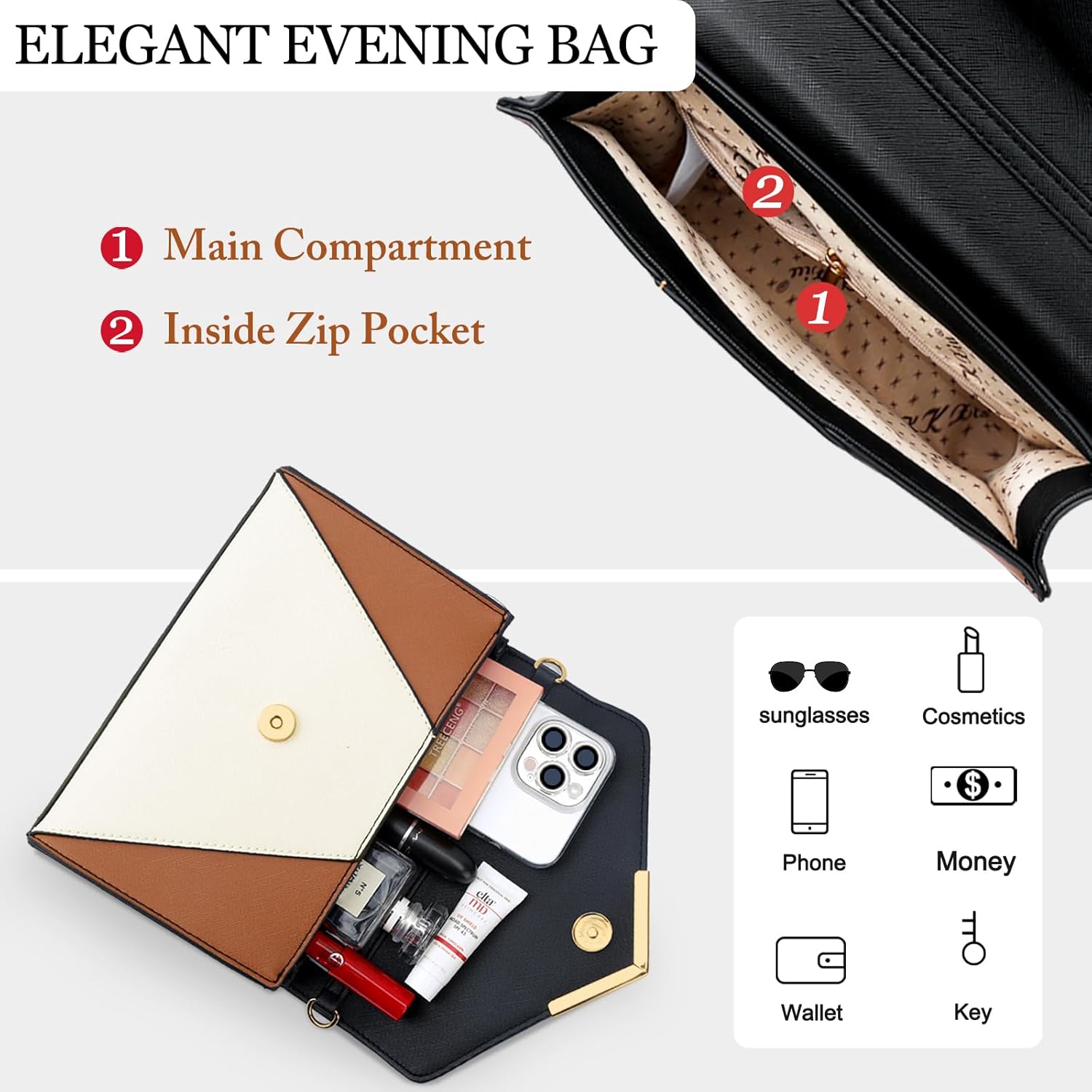 Faux Leather Envelope Clutch