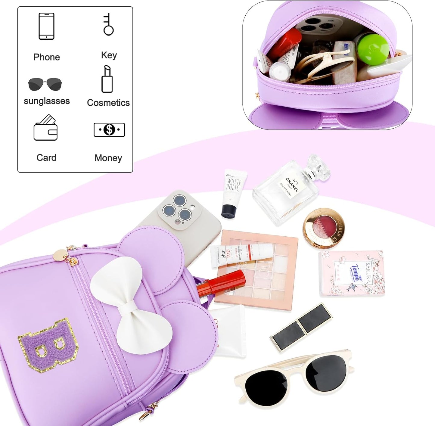 Girls Initial Mini Backpack