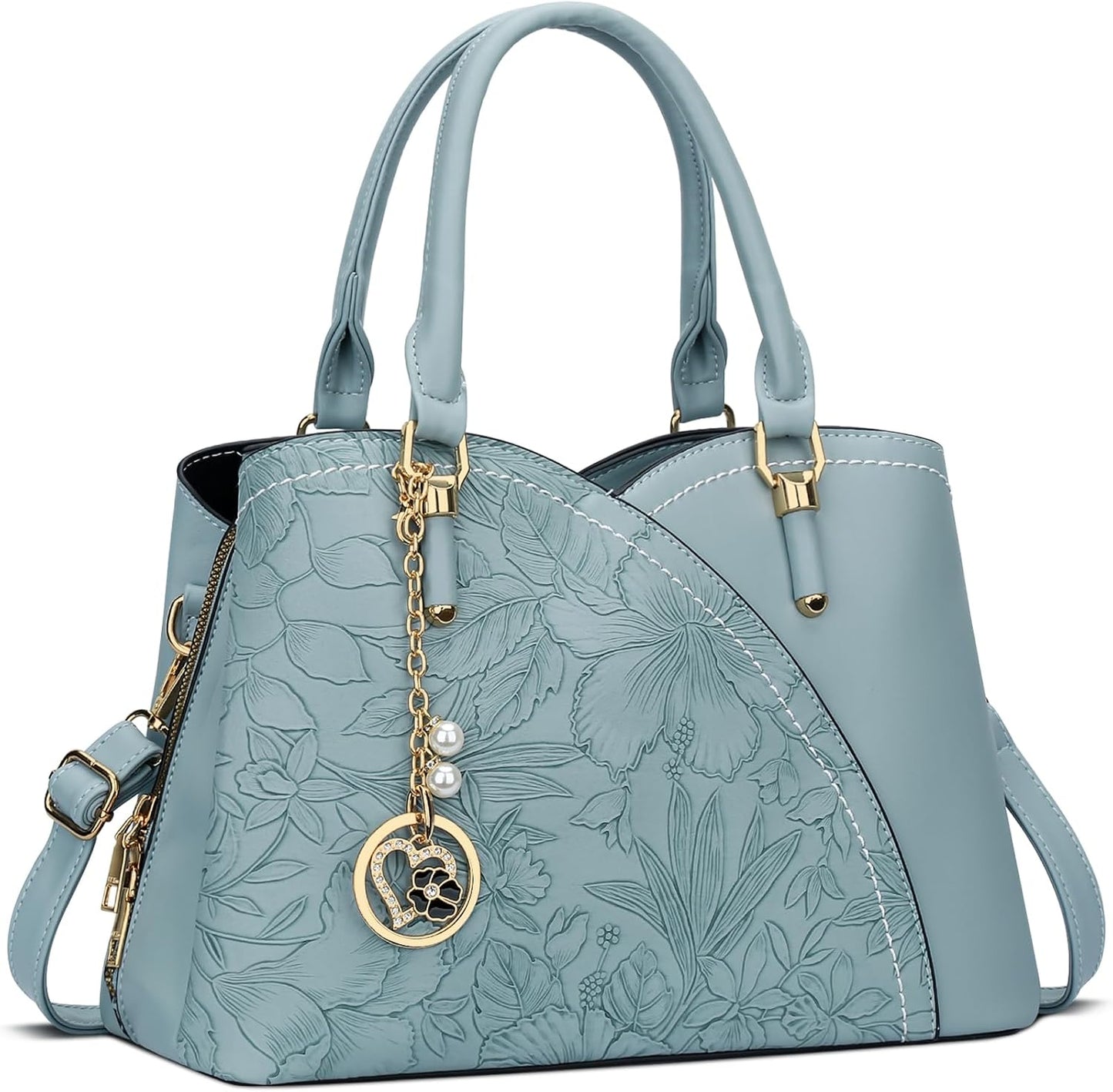 Triple-Compartment Satchel Handbag