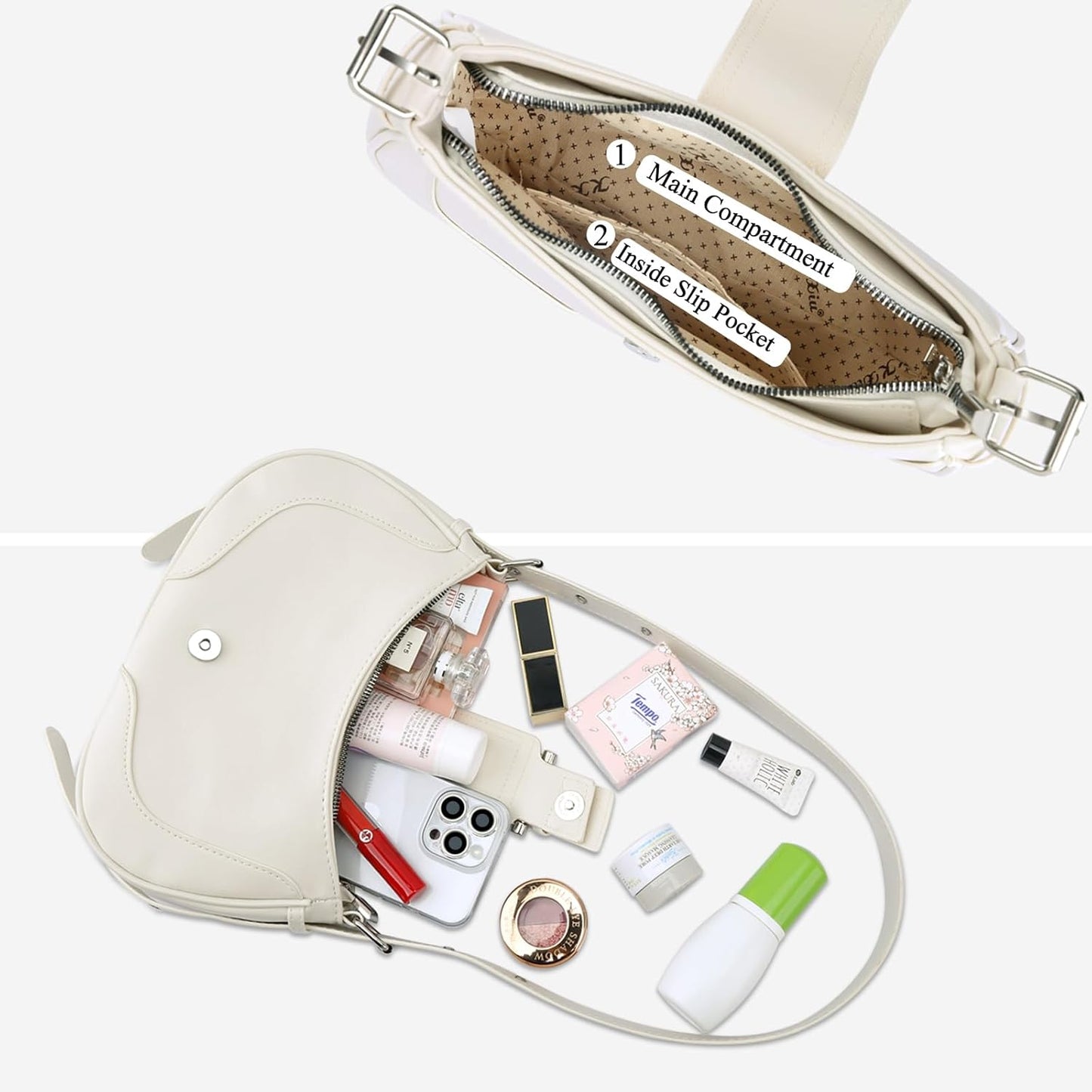 Retro Crescent Hobo Shoulder Bag