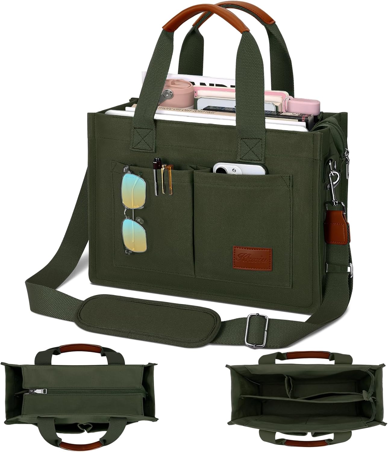 Large Canvas Tote Crossbody Bag