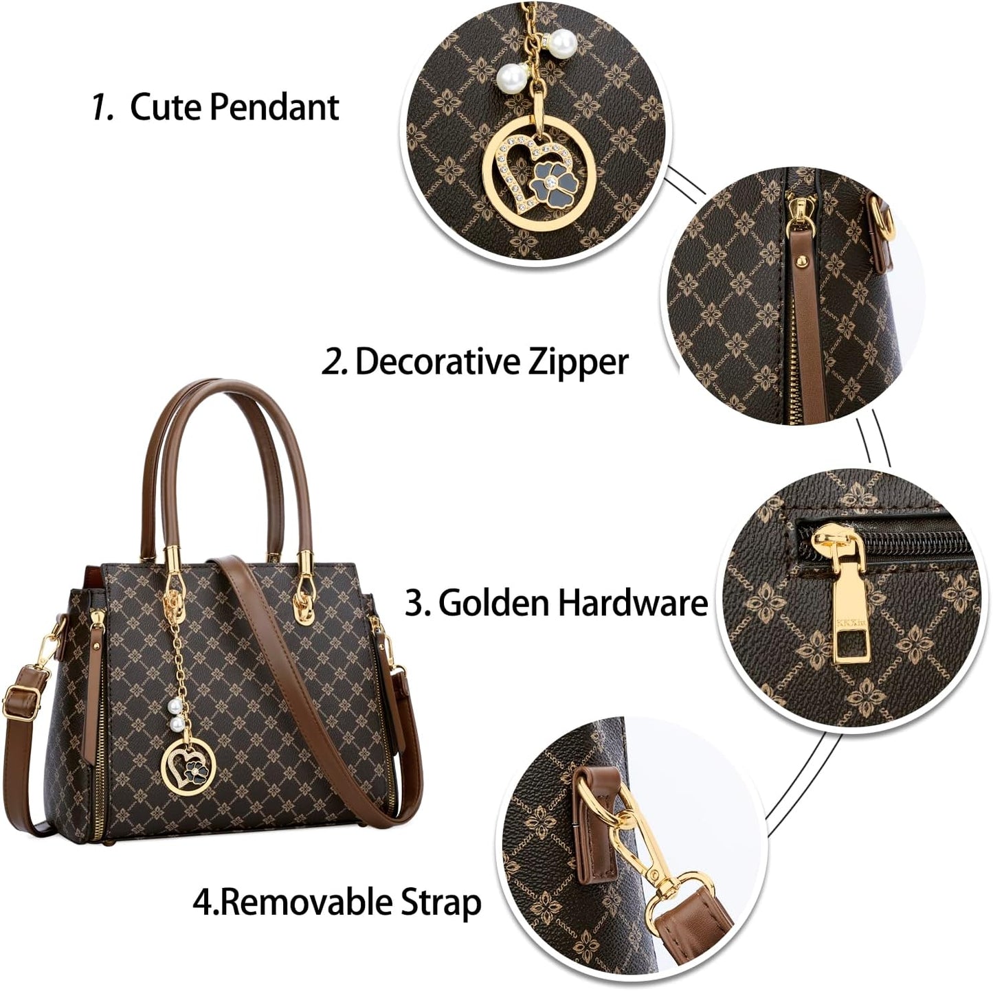 Vegan Leather Satchel Handbag