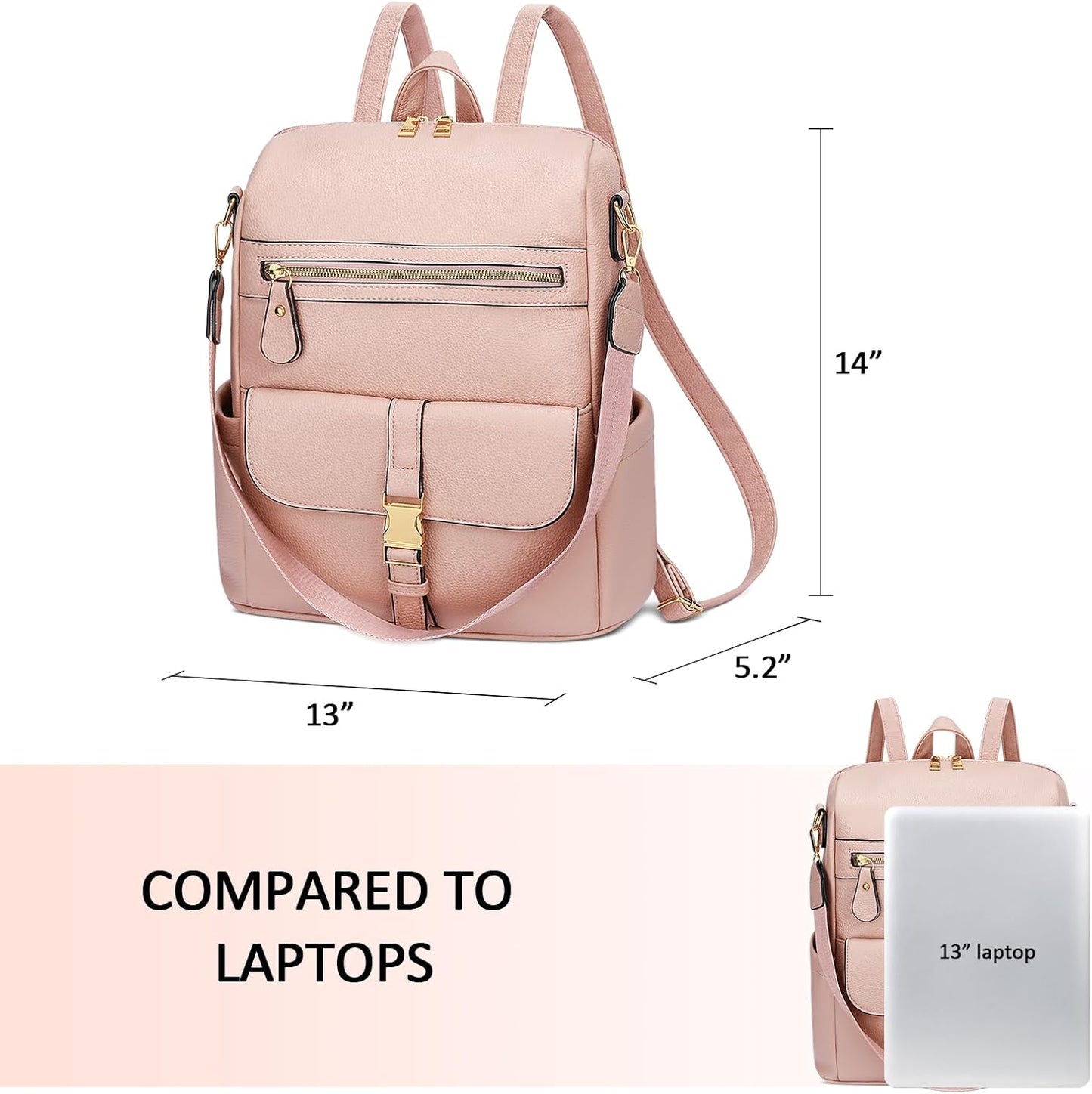 Anti-Theft Leather Backpack (Black)