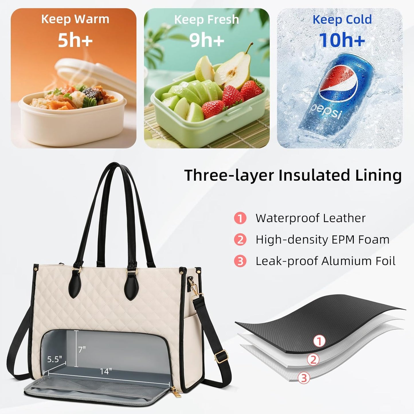 2-in-1 Laptop & Lunch Tote (Black)
