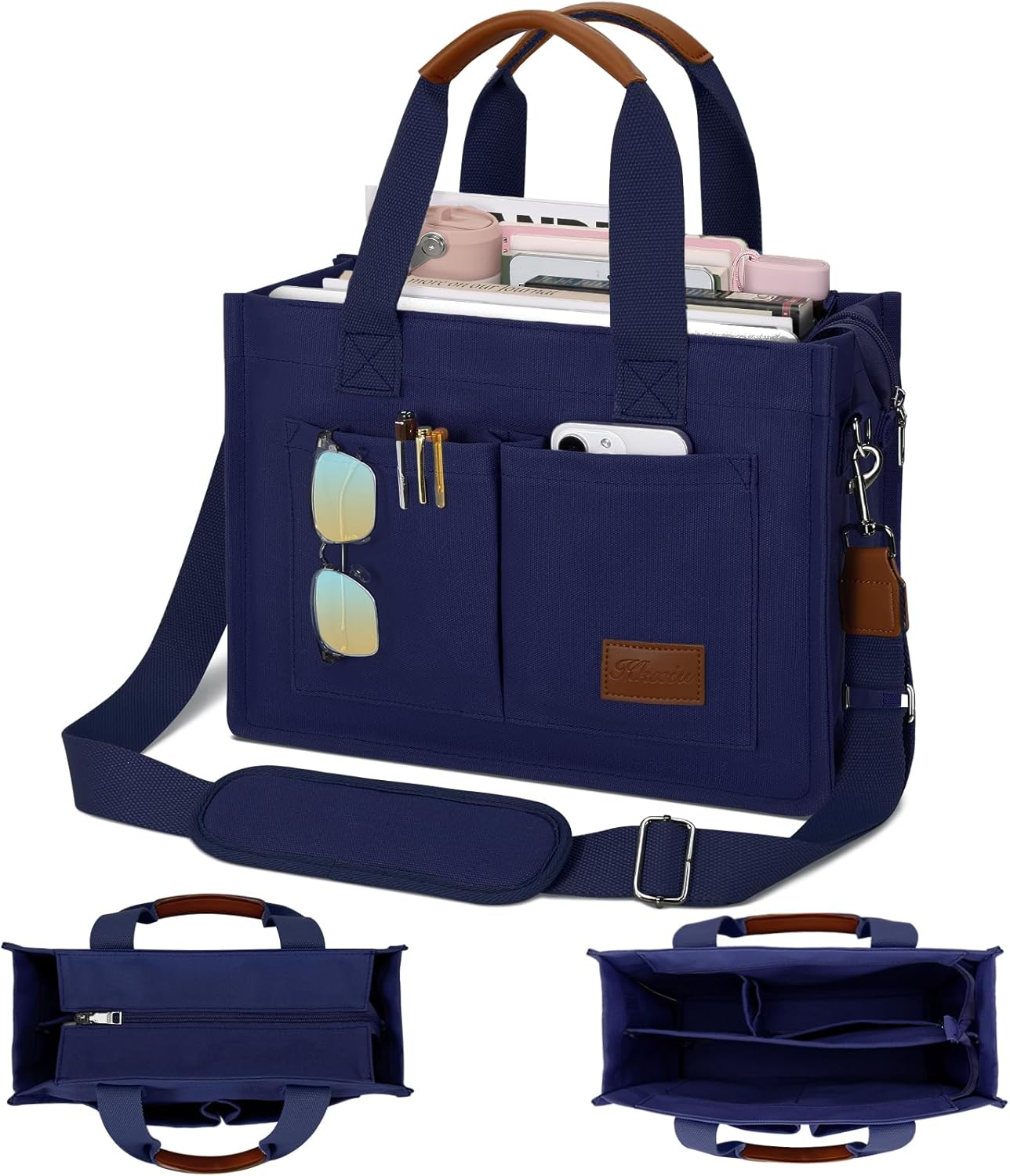 Large Canvas Tote Crossbody Bag