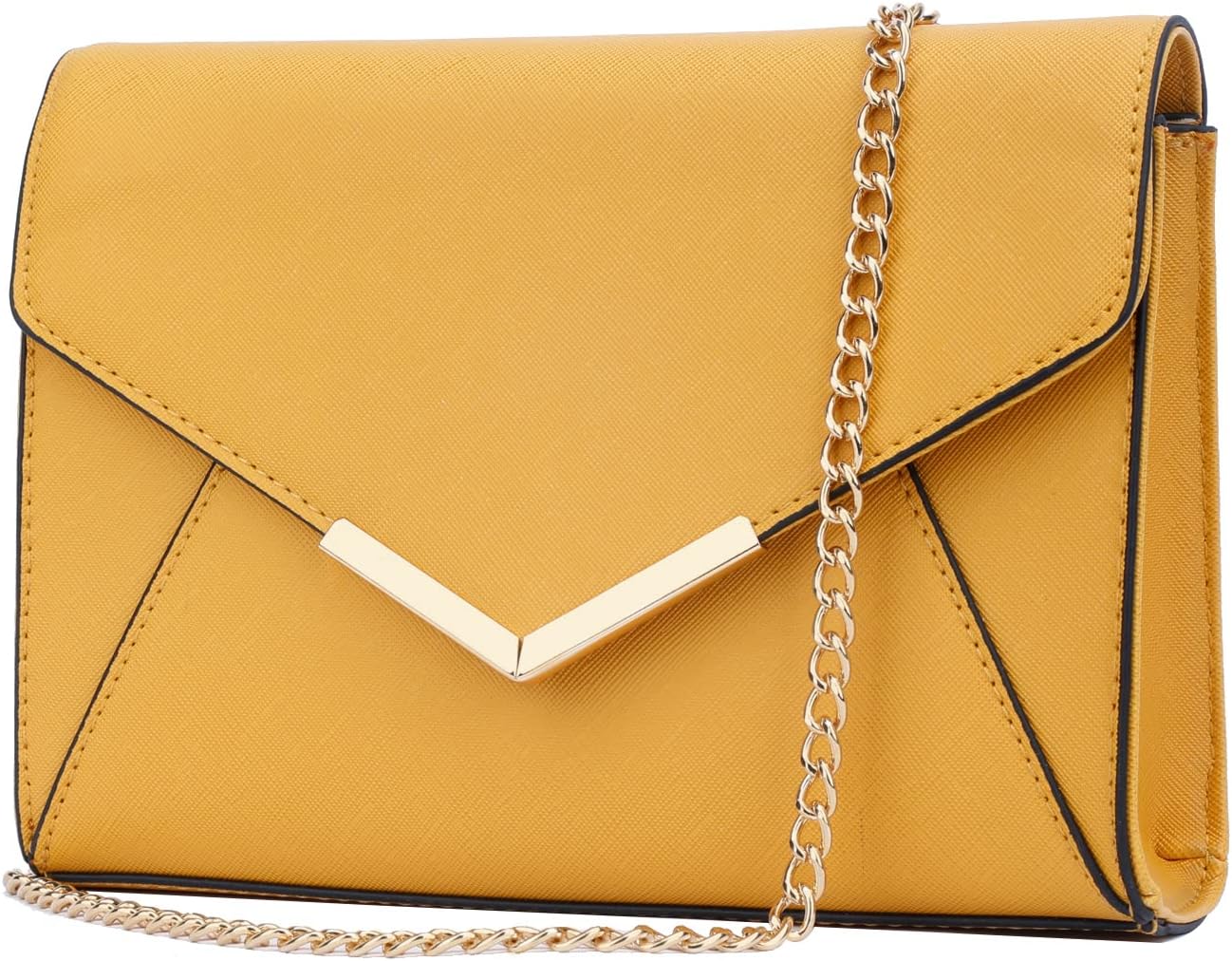Faux Leather Envelope Clutch