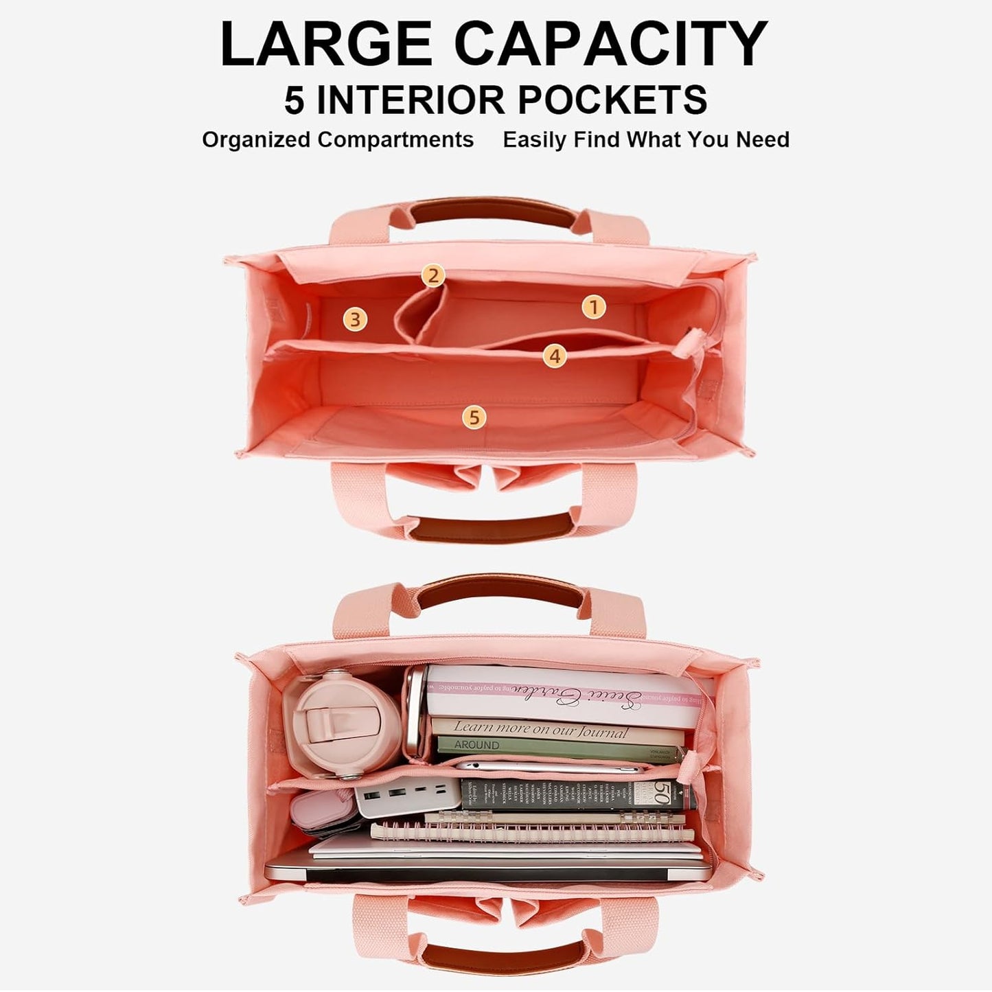 Large Canvas Tote Crossbody Bag