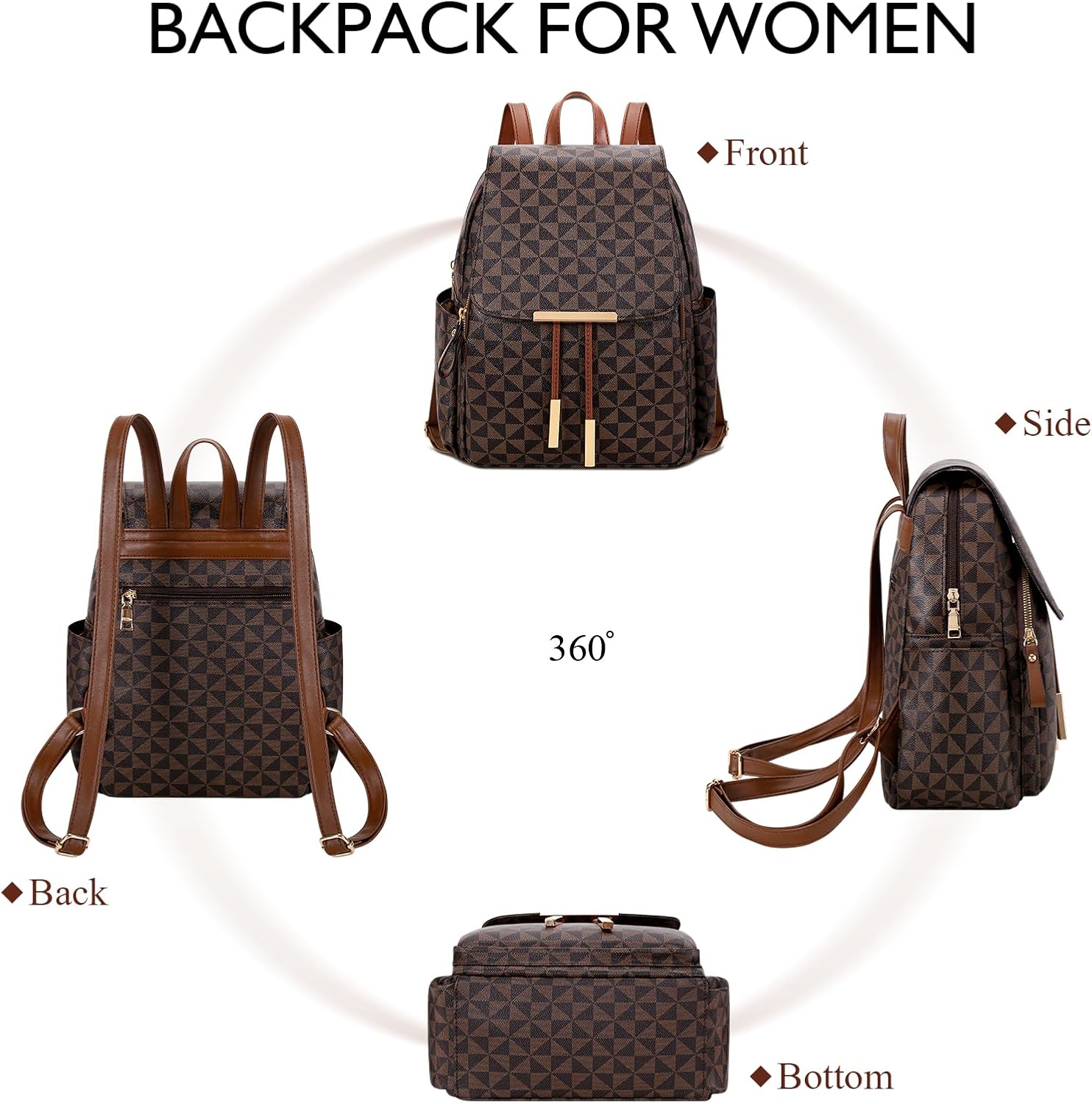 Quilted Leather Backpack Purse