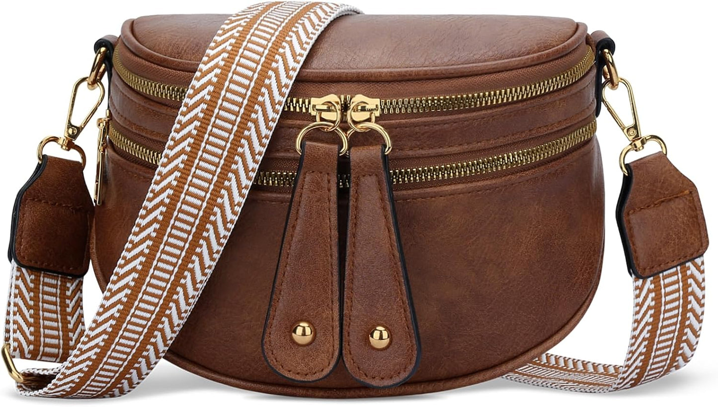 Trendy Leather Sling Crossbody Bag