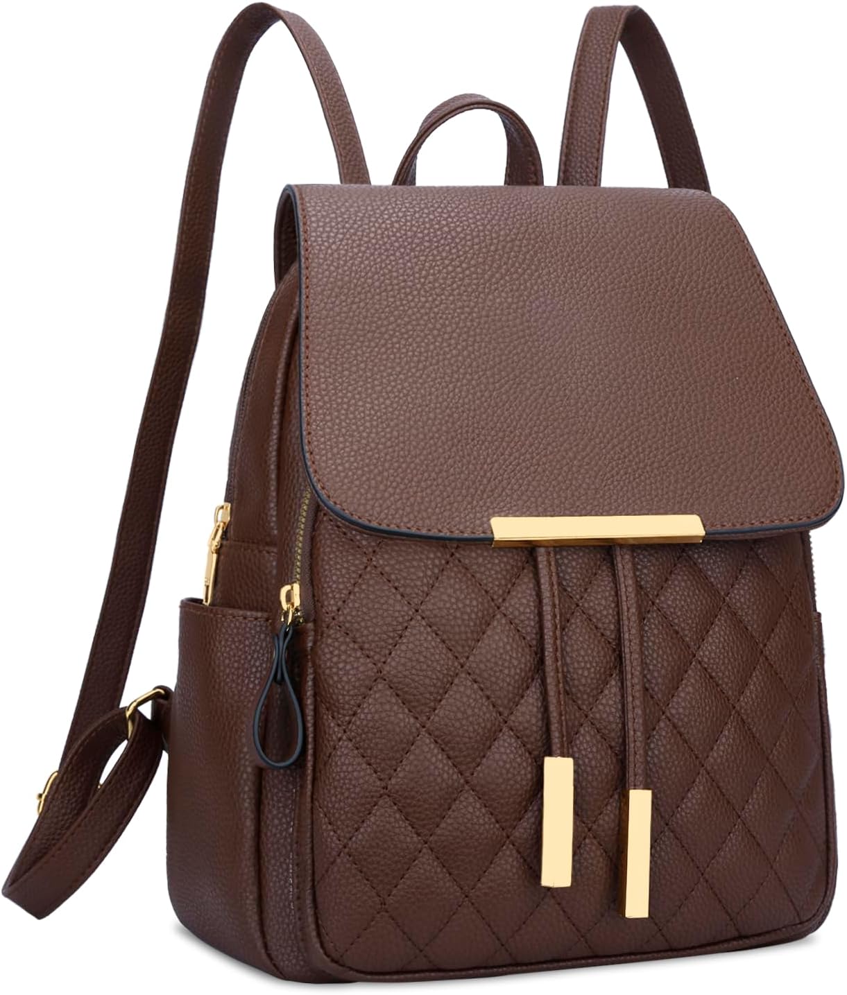 Quilted Leather Backpack Purse