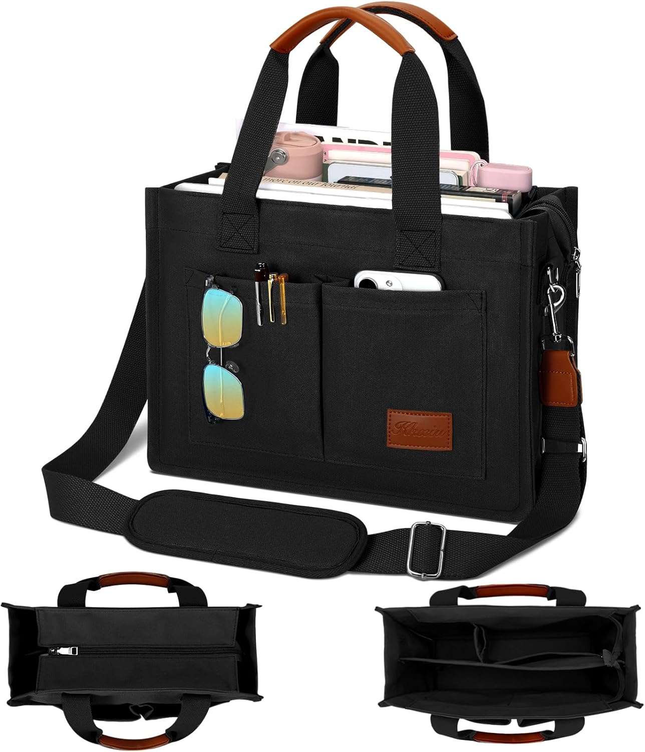 Large Canvas Tote Crossbody Bag