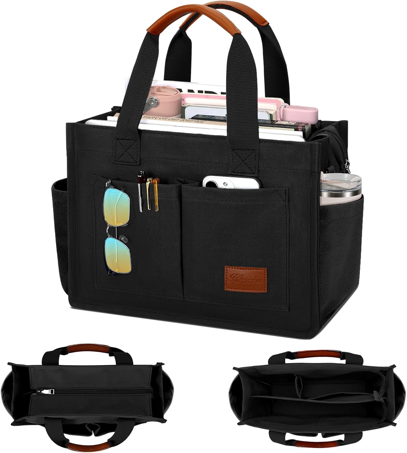 Large Canvas Tote Crossbody Bag