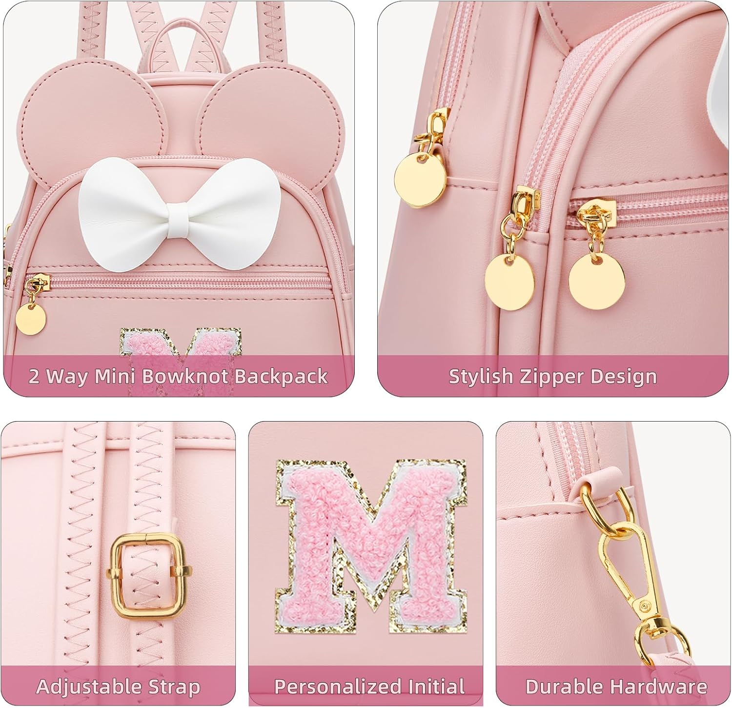 Girls Initial Mini Backpack
