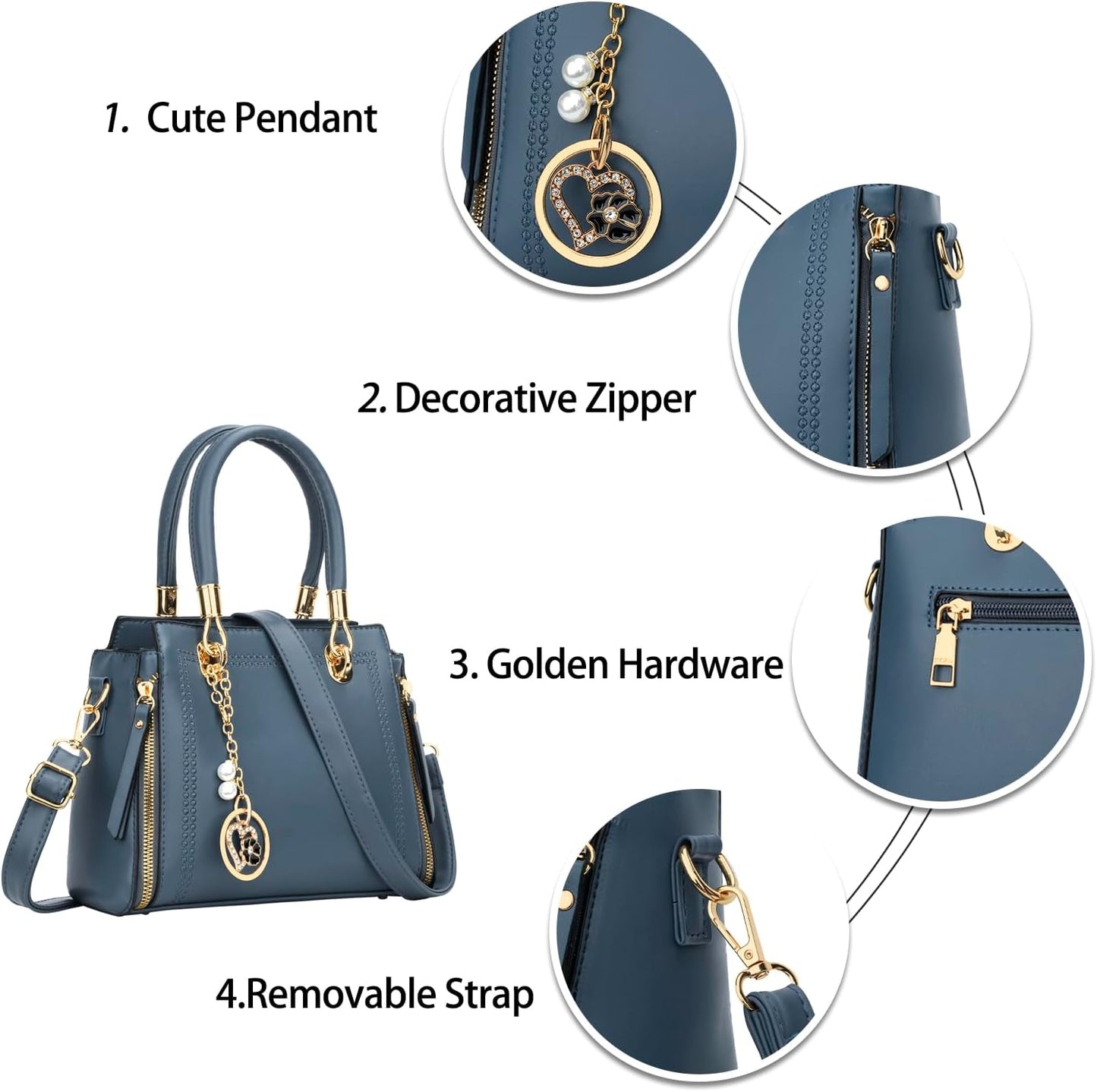 Vegan Leather Satchel Handbag