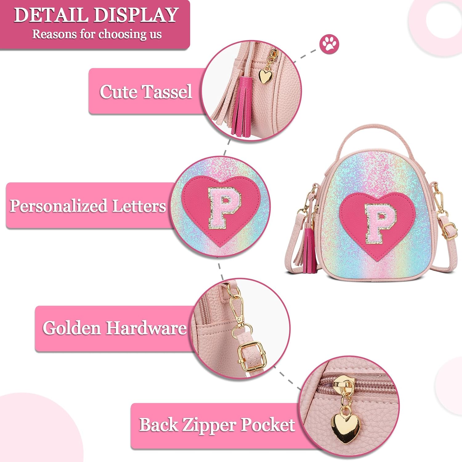 Girls Heart Crossbody Bag (Small)