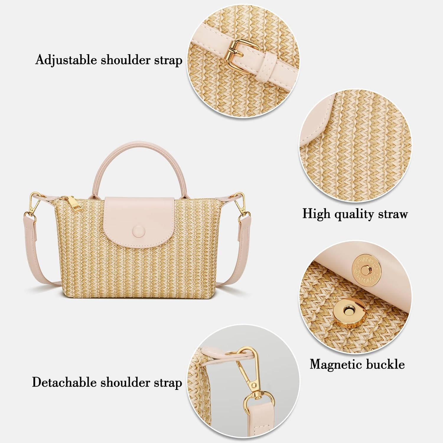 Mini Straw Woven Crossbody Bag