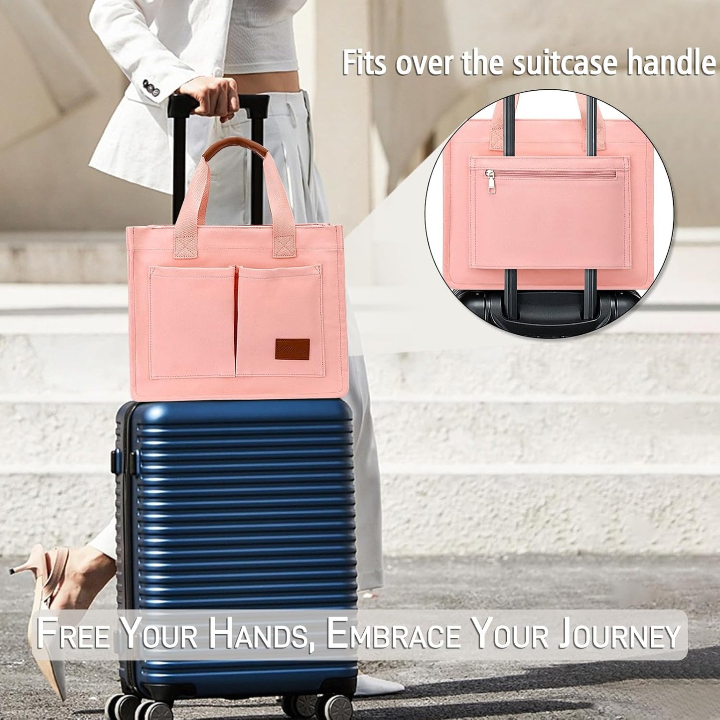 Large Canvas Tote Crossbody Bag