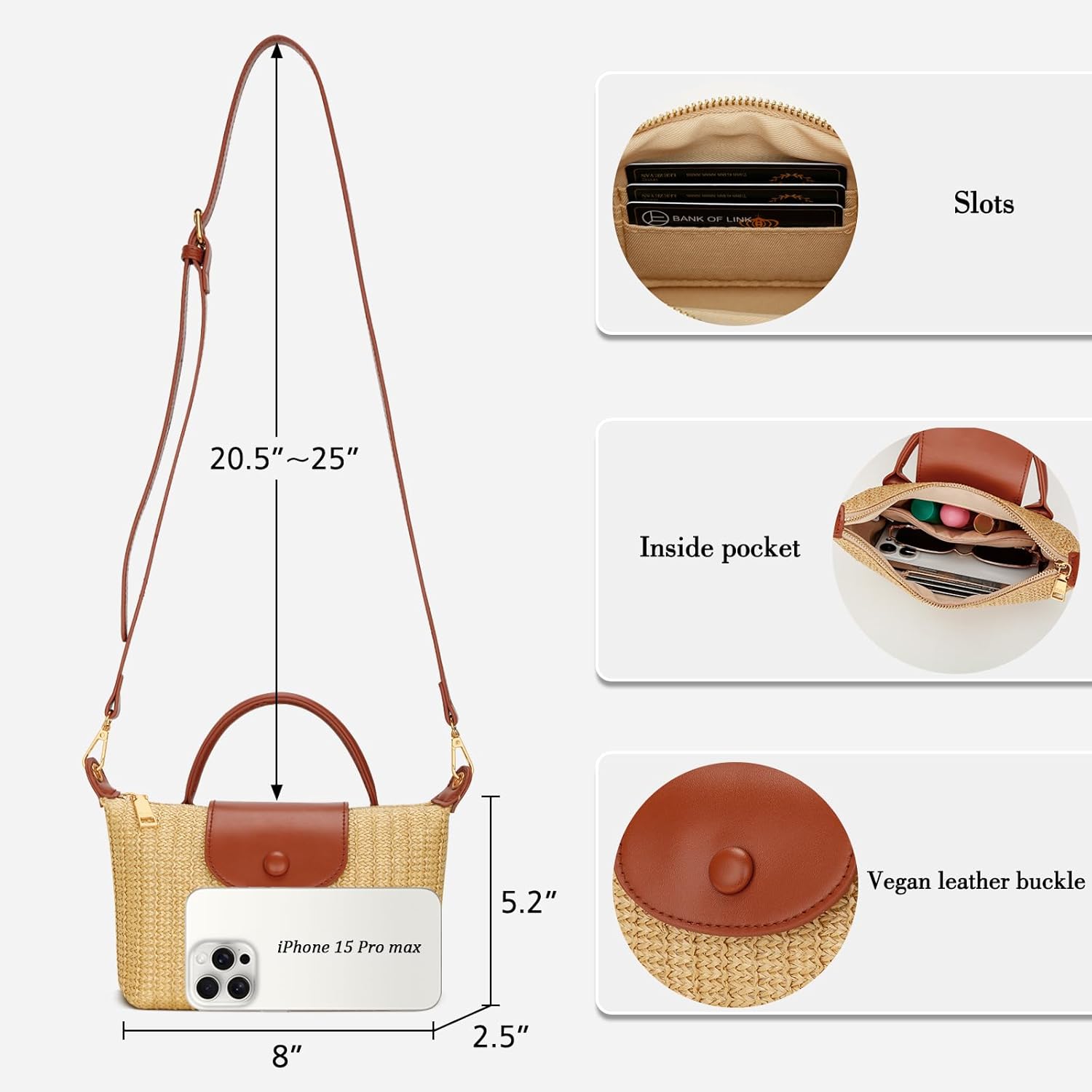 Mini Straw Woven Crossbody Bag