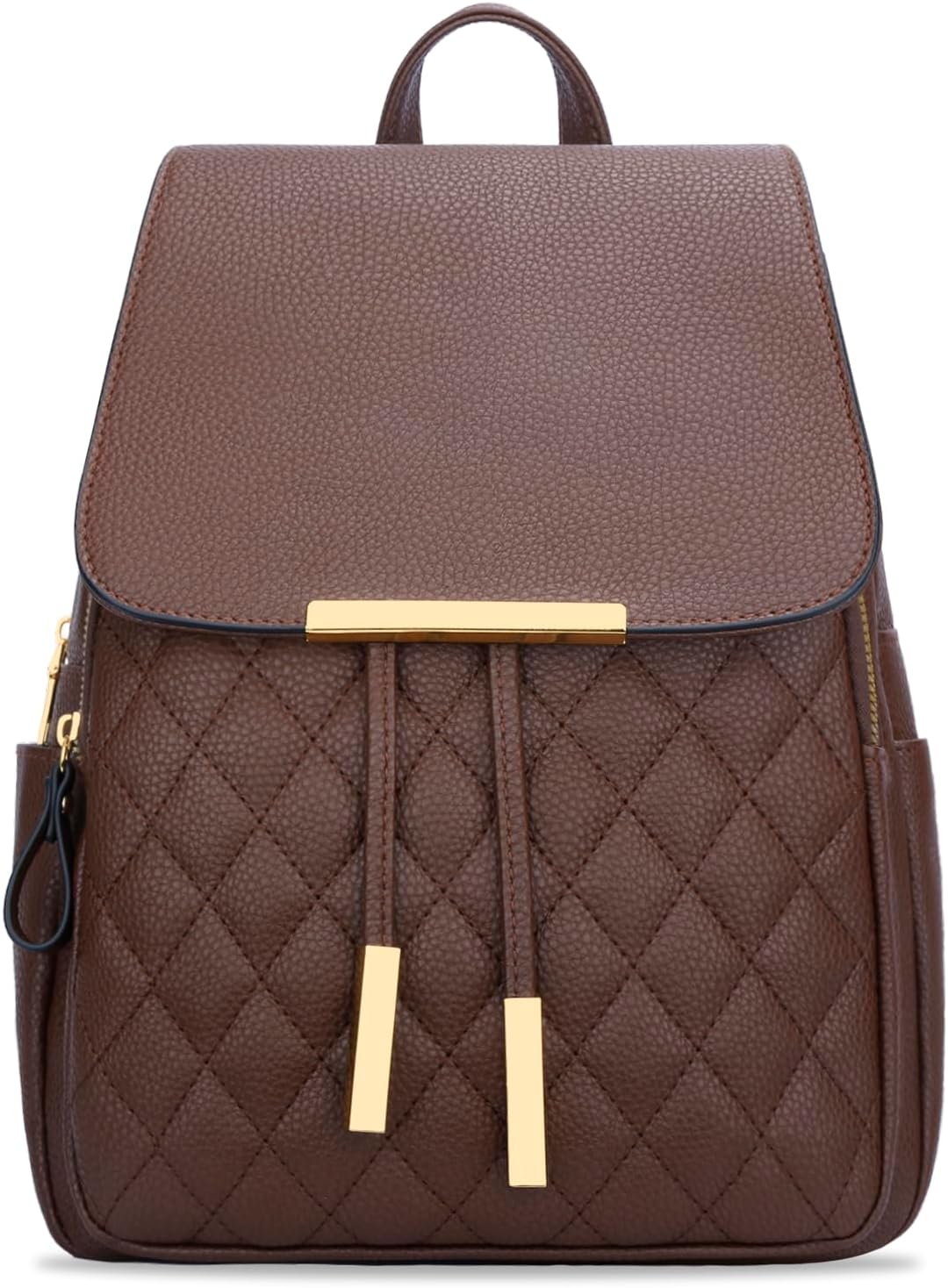 Quilted Leather Backpack Purse