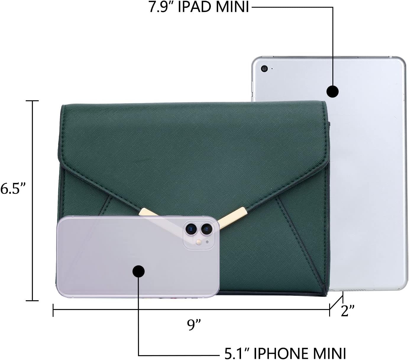 Faux Leather Envelope Clutch