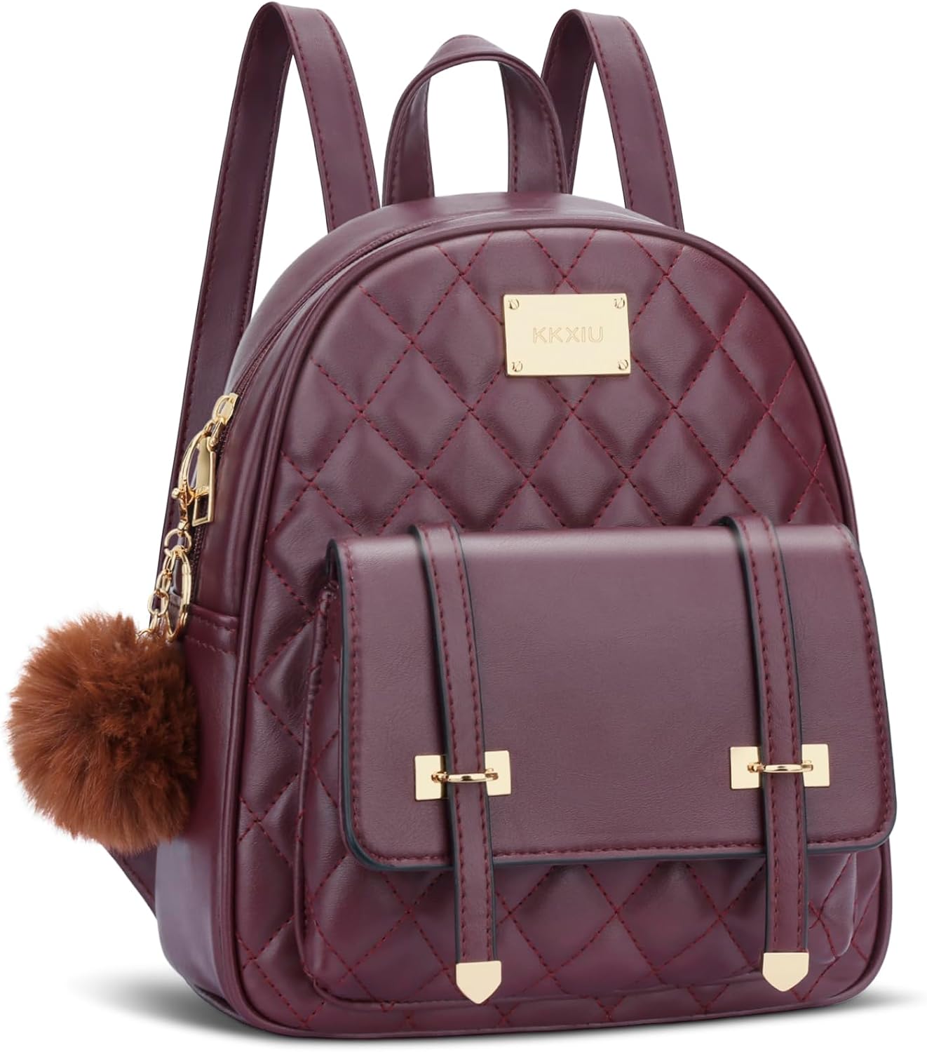 Quilted Mini Backpack Purse (White)